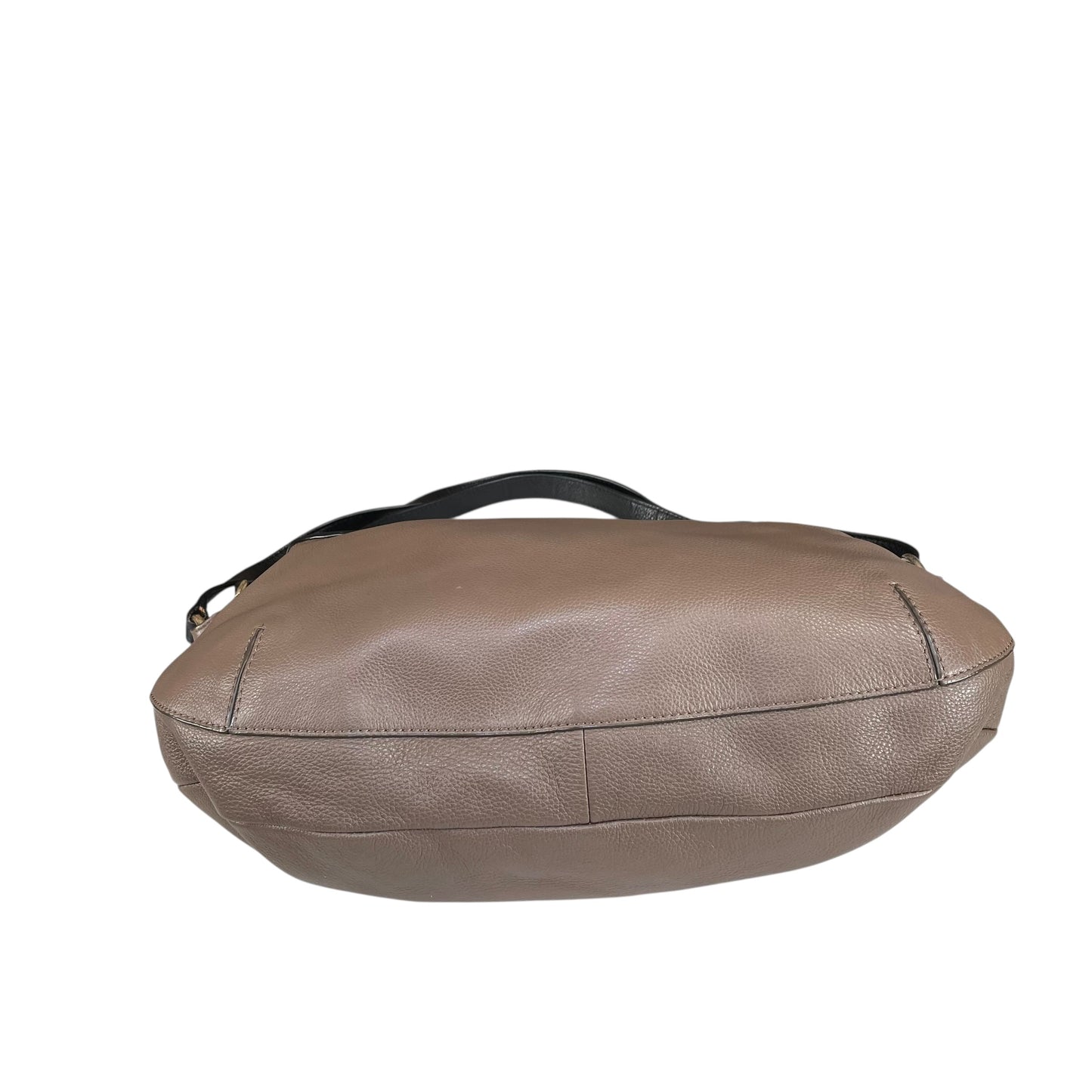 Furla Metropolis Two-Tone GHW Leather Taupe Black 2-Way Shoulder Hobo Purse