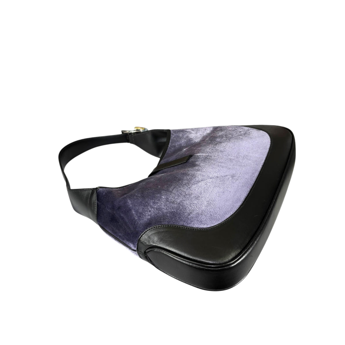 Gucci Y2K Jackie Lilac Velvet & Black Leather Shoulder Bag