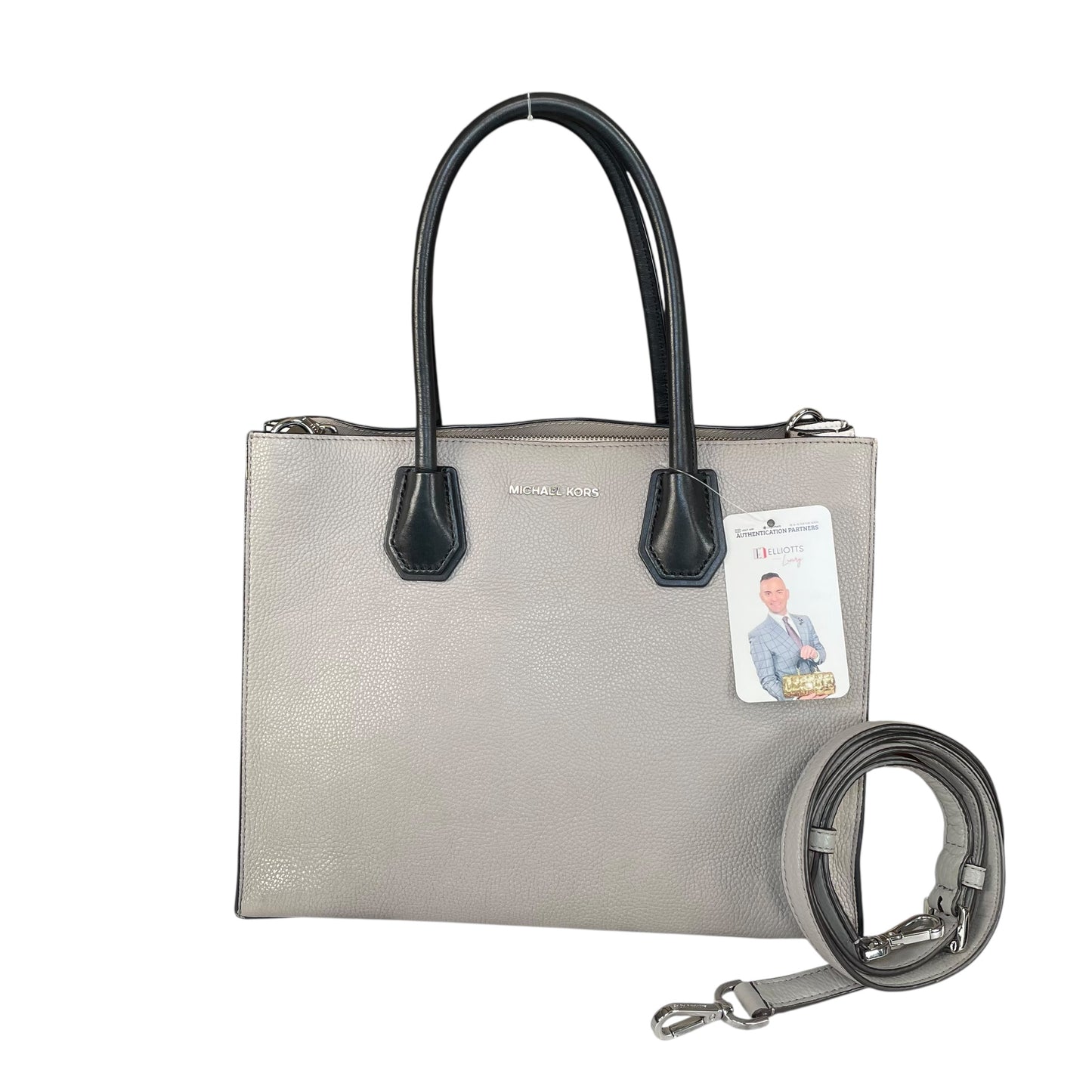 Michael Kors Mercer Large Tricolor Leather SHW Tote 2-Way Crossbody