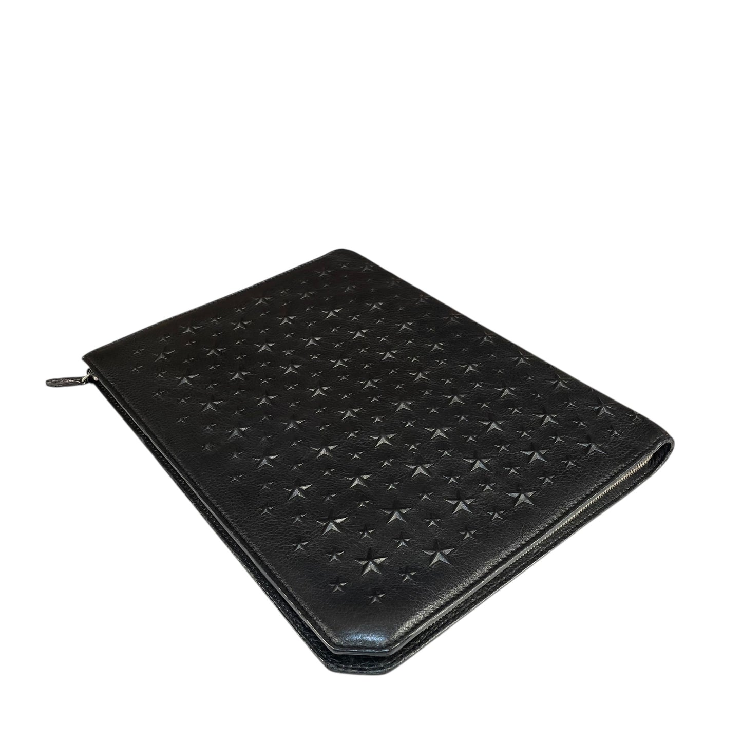 Jimmy Choo Derek XL Black Stars-All-Over Embossed Leather Portfolio iPad Sleeve