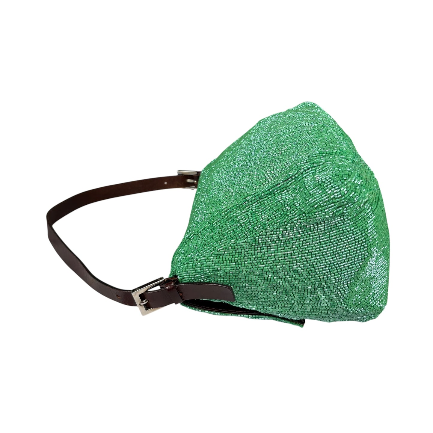 Fendi Y2K Mama Baguette Large Mint Beaded Shoulder Purse