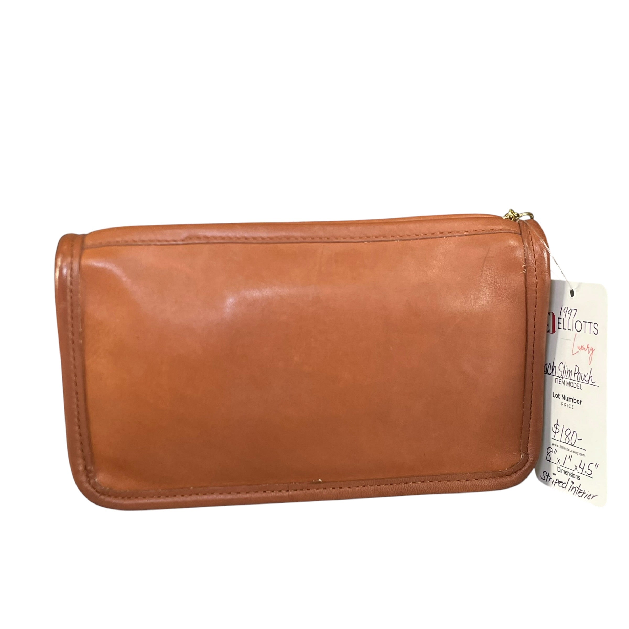 Coach Slim Pouch Brown Legacy Leatherware Zip – Elliott's Luxury