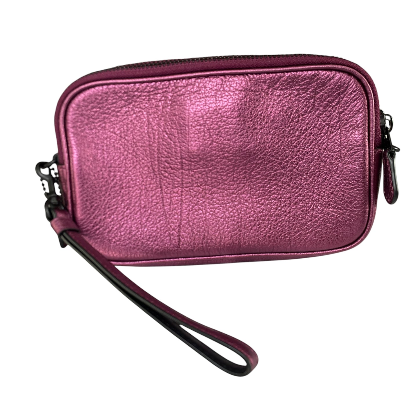 Coach Metallic Star Studded Double Purple Gumetal 2-Way Crossbody Wristlet