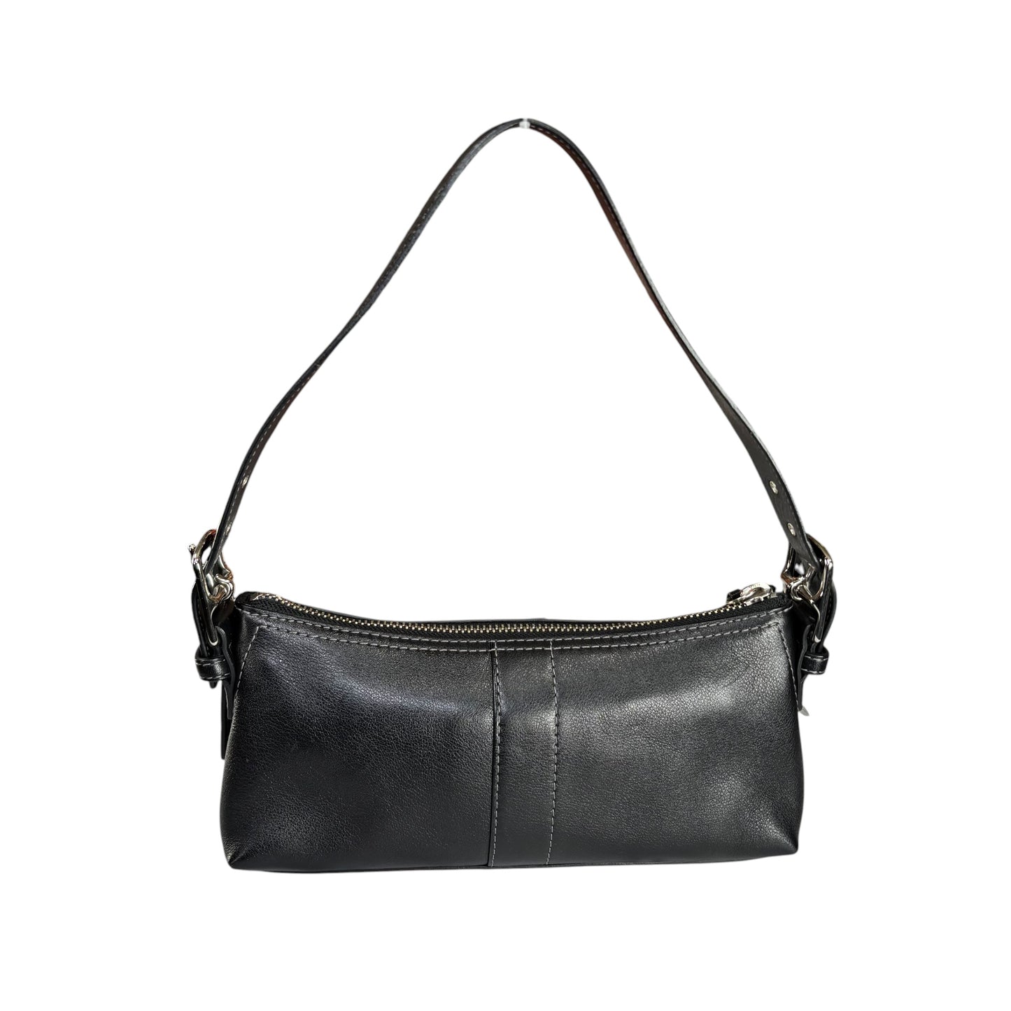 Coach Hamilton Baguette Black Leather SHW Shoulder Purse
