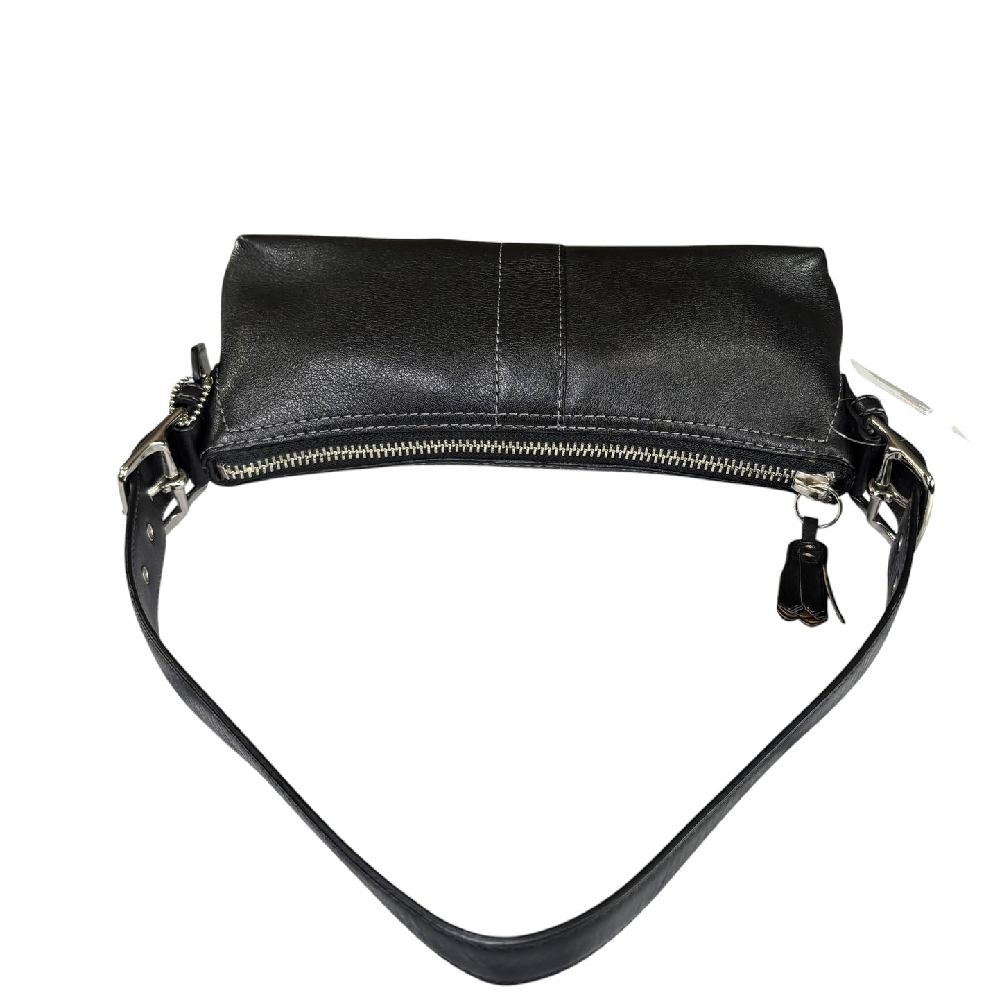 Coach Hamilton Baguette Black Leather SHW Shoulder Purse