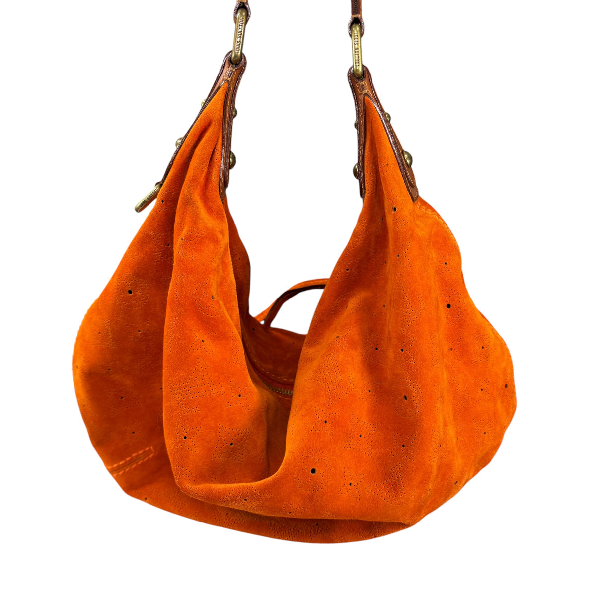 Louis Vuitton Y2K Onata Orange Suede Mahina GM Leather Hobo Purse