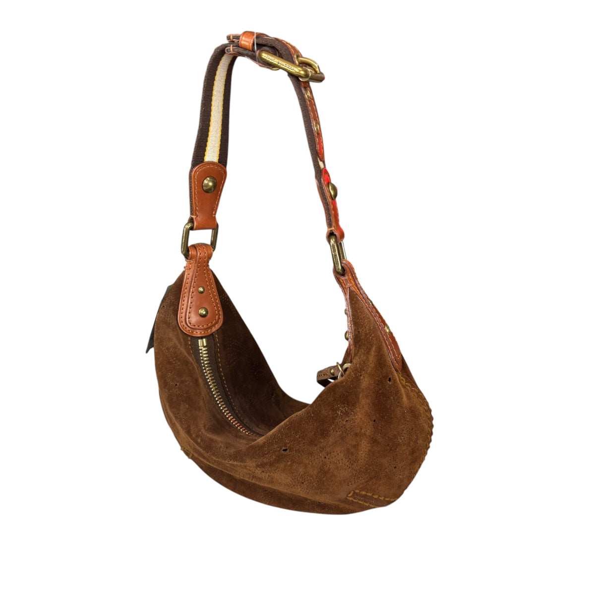 Louis Vuitton Y2K Mahina Monogram Brown Suede PM Hobo