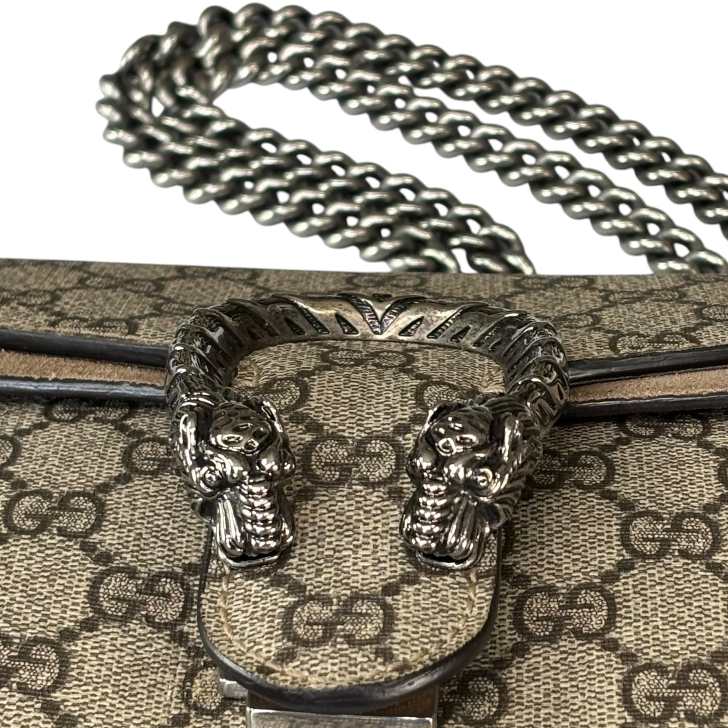 Gucci GG Dionysus Medium GG Supreme Canvas / Suede Shoulder Purse