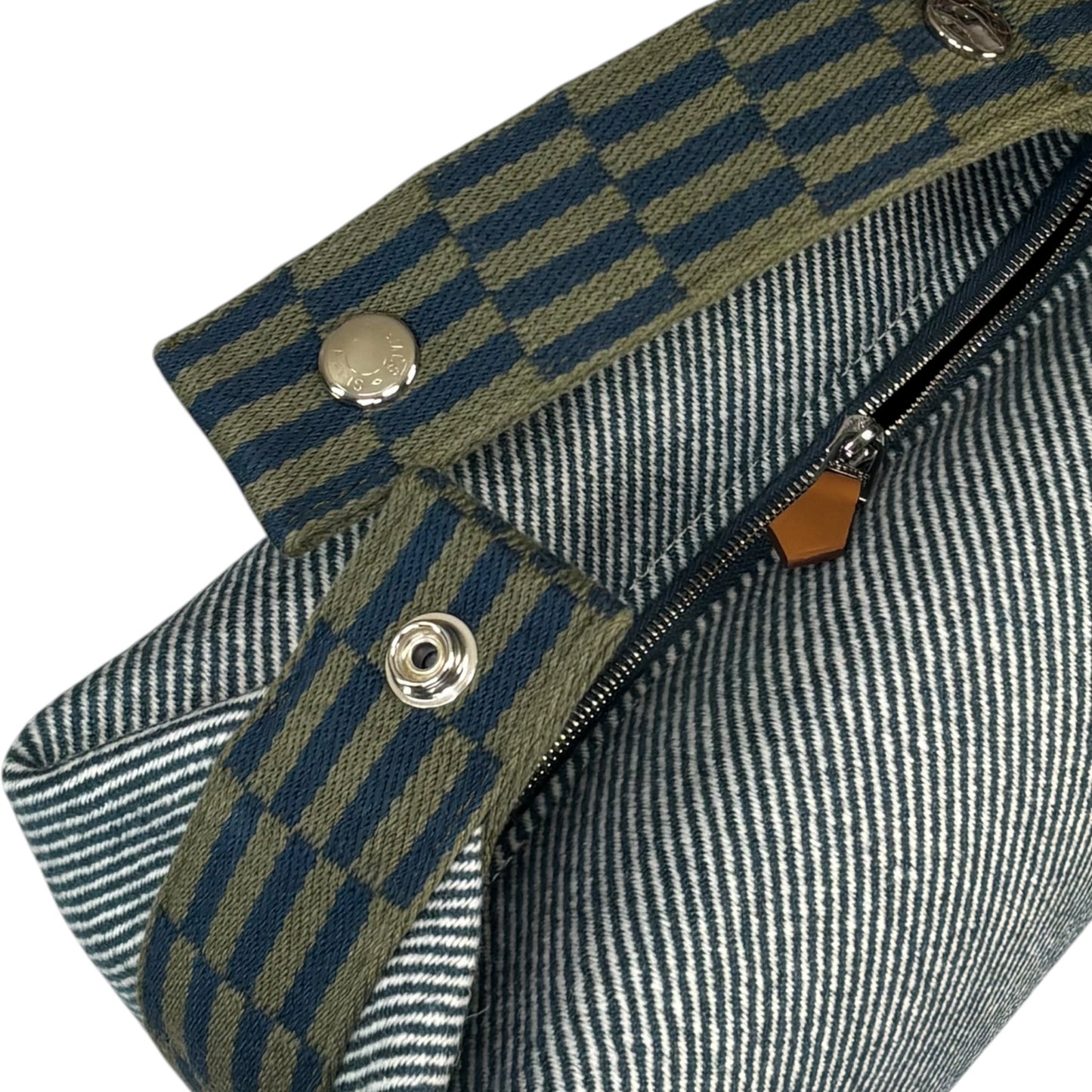 Hermes Bride-A-Brac Au Carre Case Navy / Green Wool