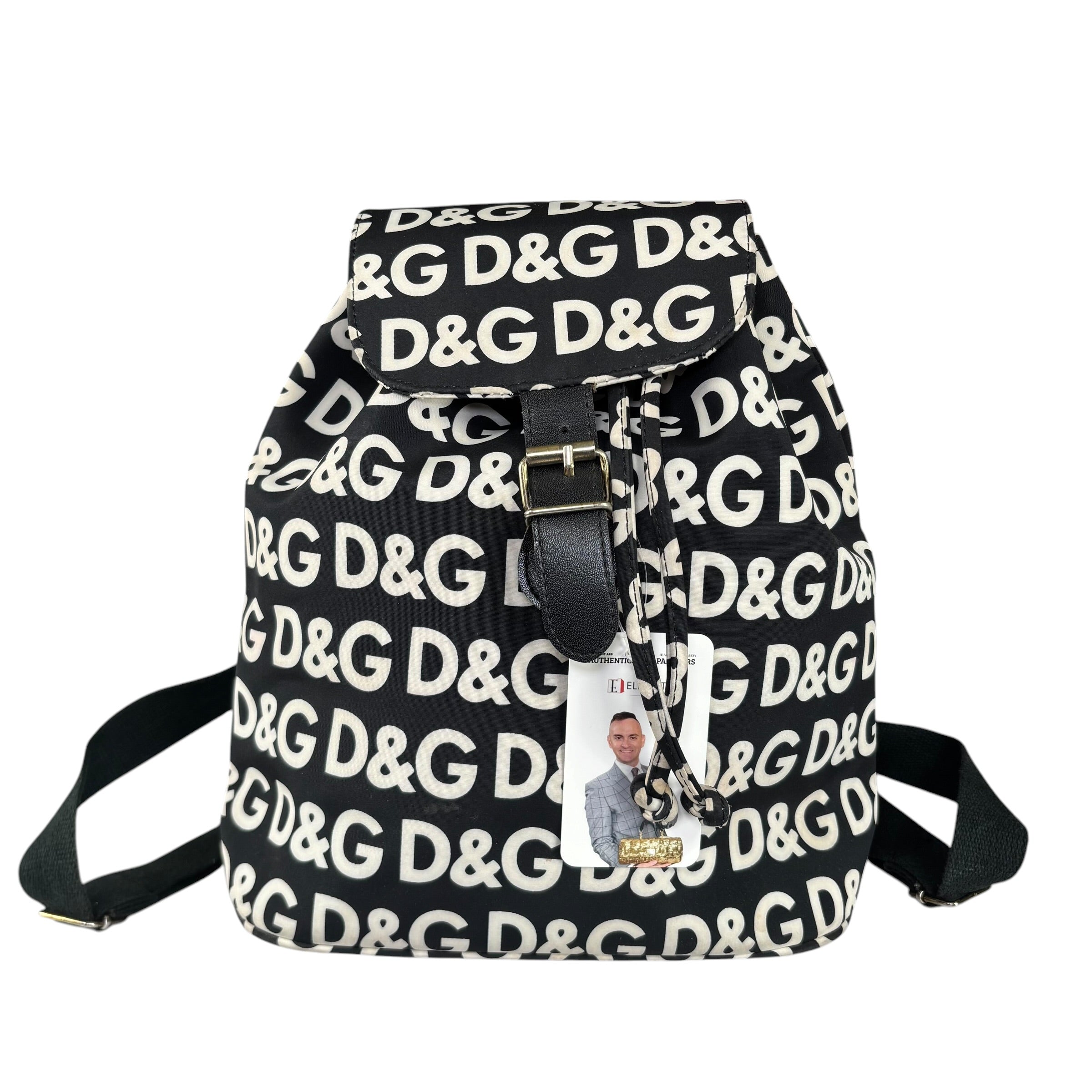 Dolce & Gabbana Y2K Monogram Nylon Black & White Backpack
