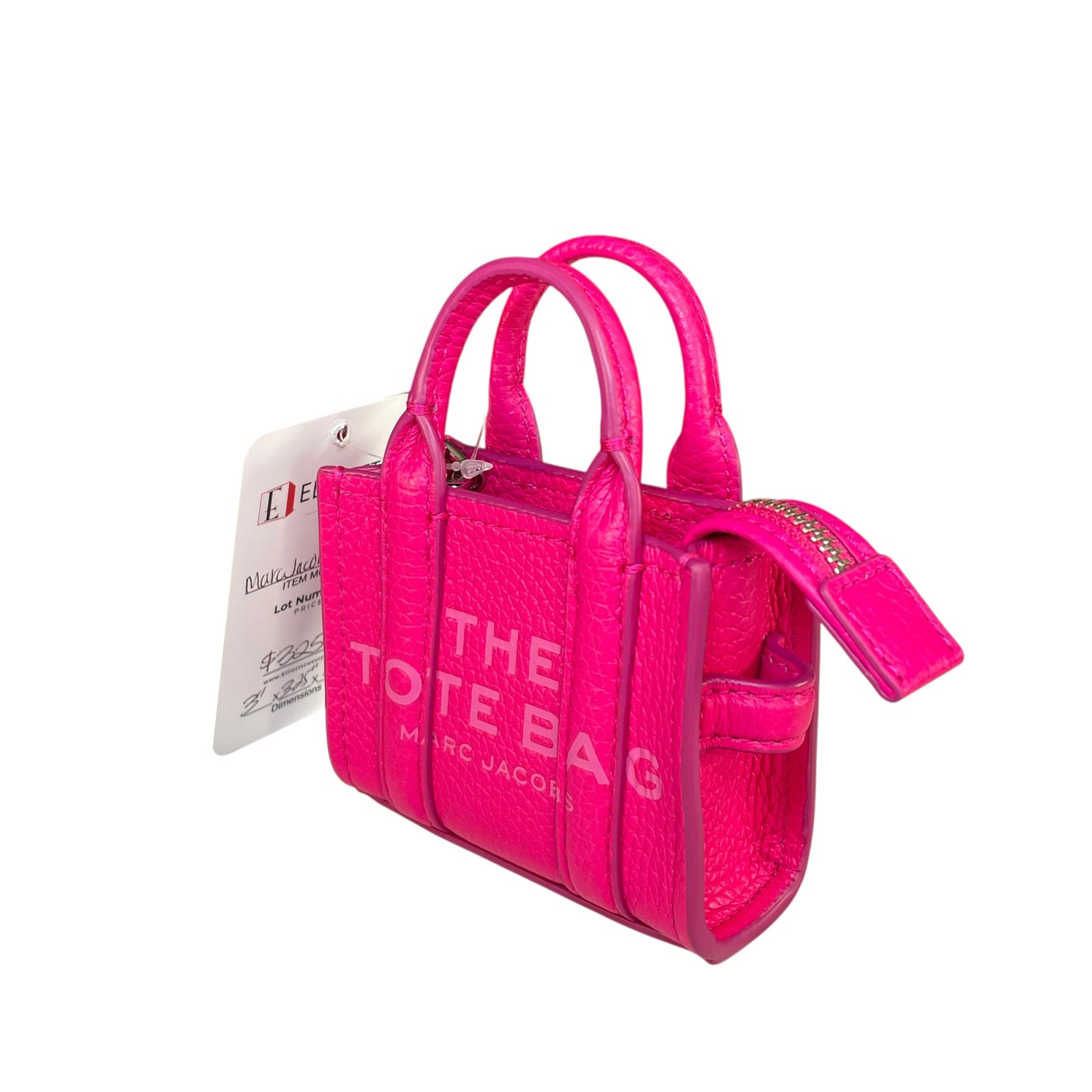 Marc Jacobs The Tote Bag Nano Leather Bag Charm / Keychain Pink Mini Tote