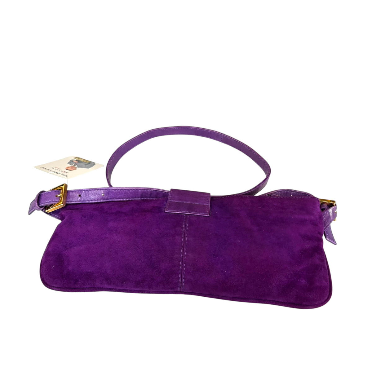 Fendi Y2K Baguette Slim Mama Purple Suede Shoulder Purse