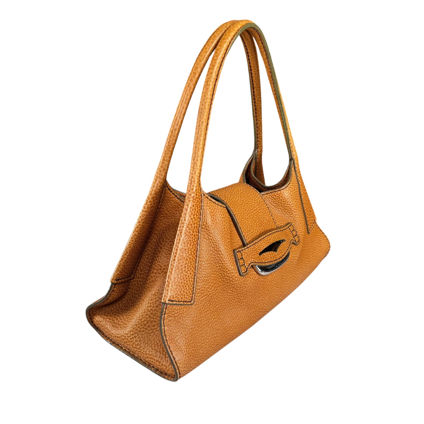 TOD’s Golden Brown SHW Pebbled Leather Hobo Shoulder Purse