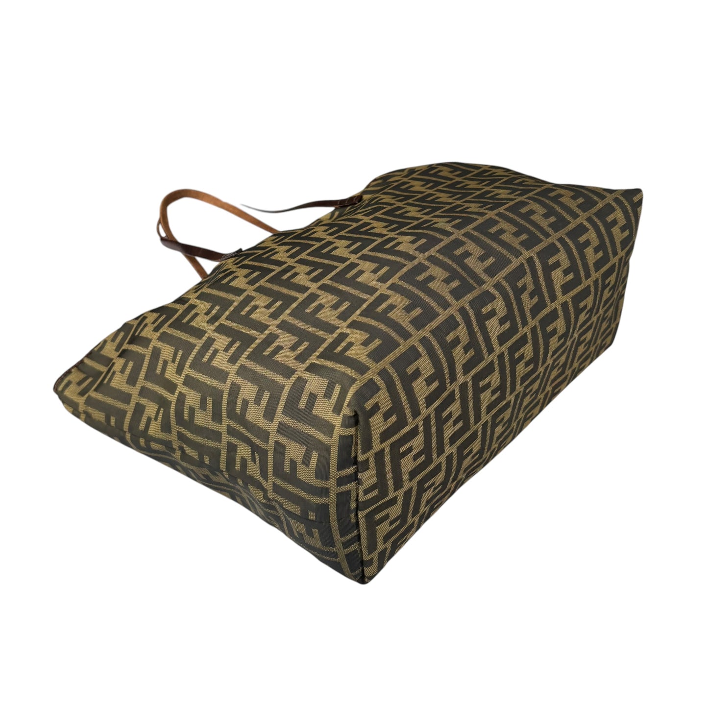 Fendi Y2K Zucca Monogram Brown Canvas / Leather MM Tote