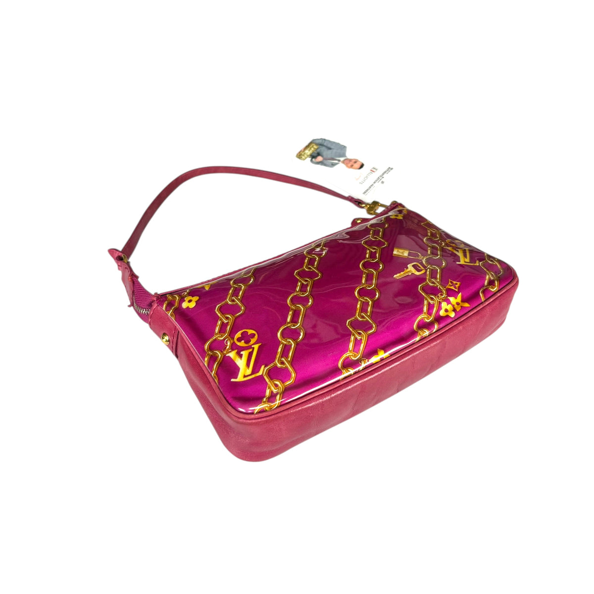 Louis Vuitton Y2K Limited GHW Chain PVC / Leather Fushia Mini Pouchette Purse