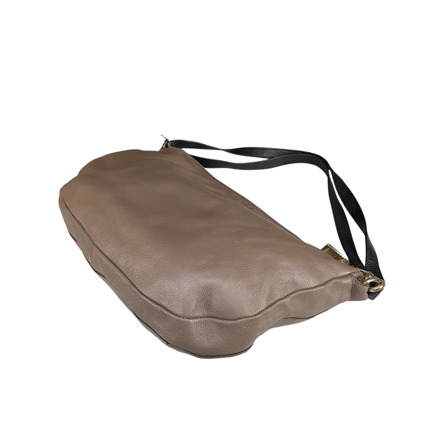 Furla Metropolis Two-Tone GHW Leather Taupe Black 2-Way Shoulder Hobo Purse