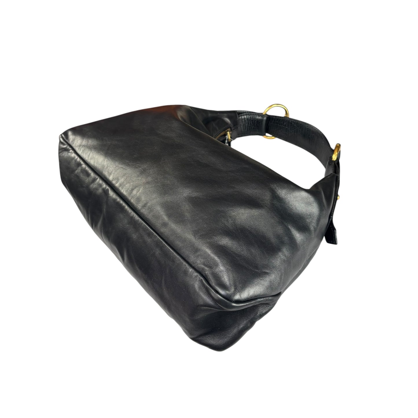 Gucci Y2K Horsebit GHW Black Leather Shoulder Hobo Purse