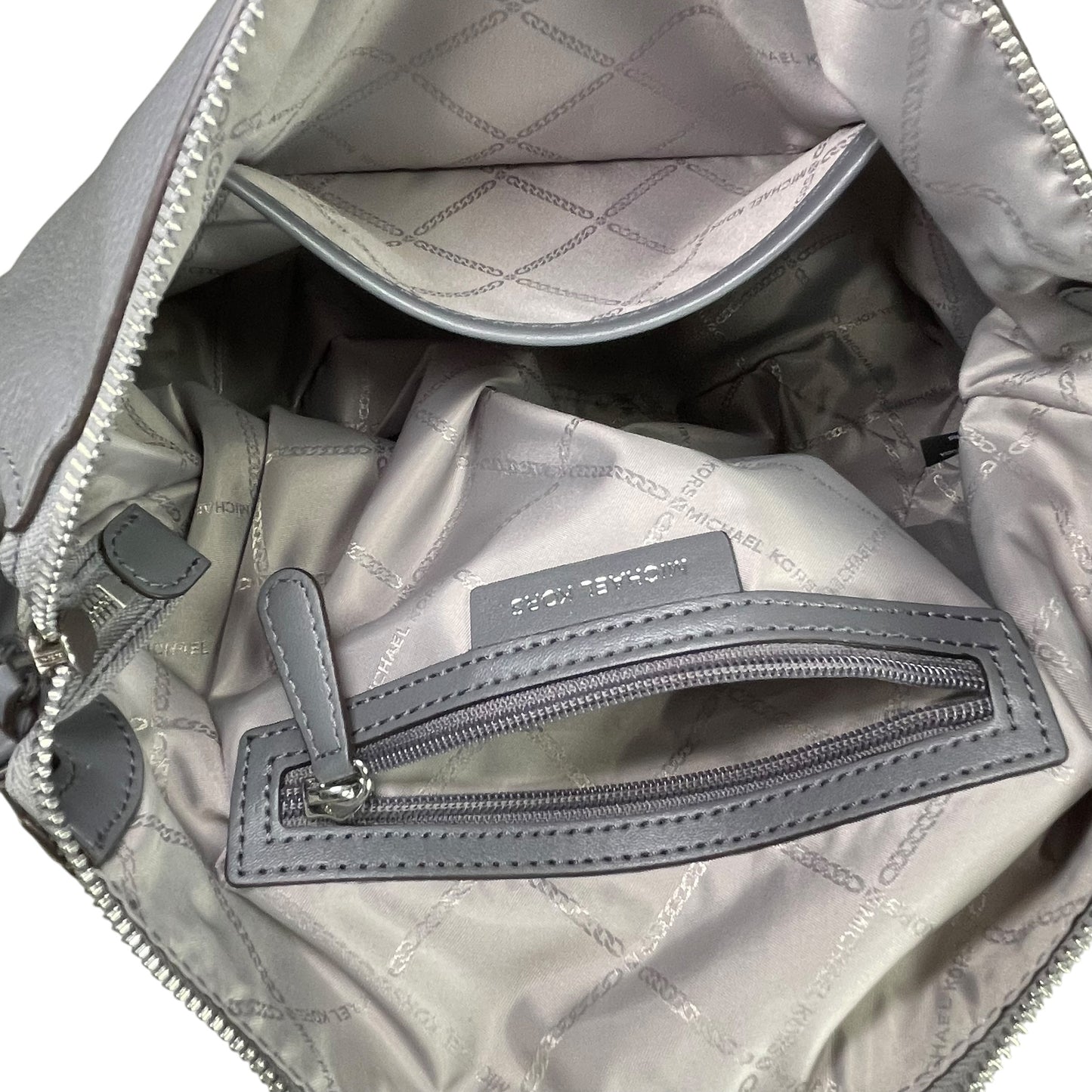 Michael Kors Shailene SHW Studded Grey Pebbled Leather Hobo Purse