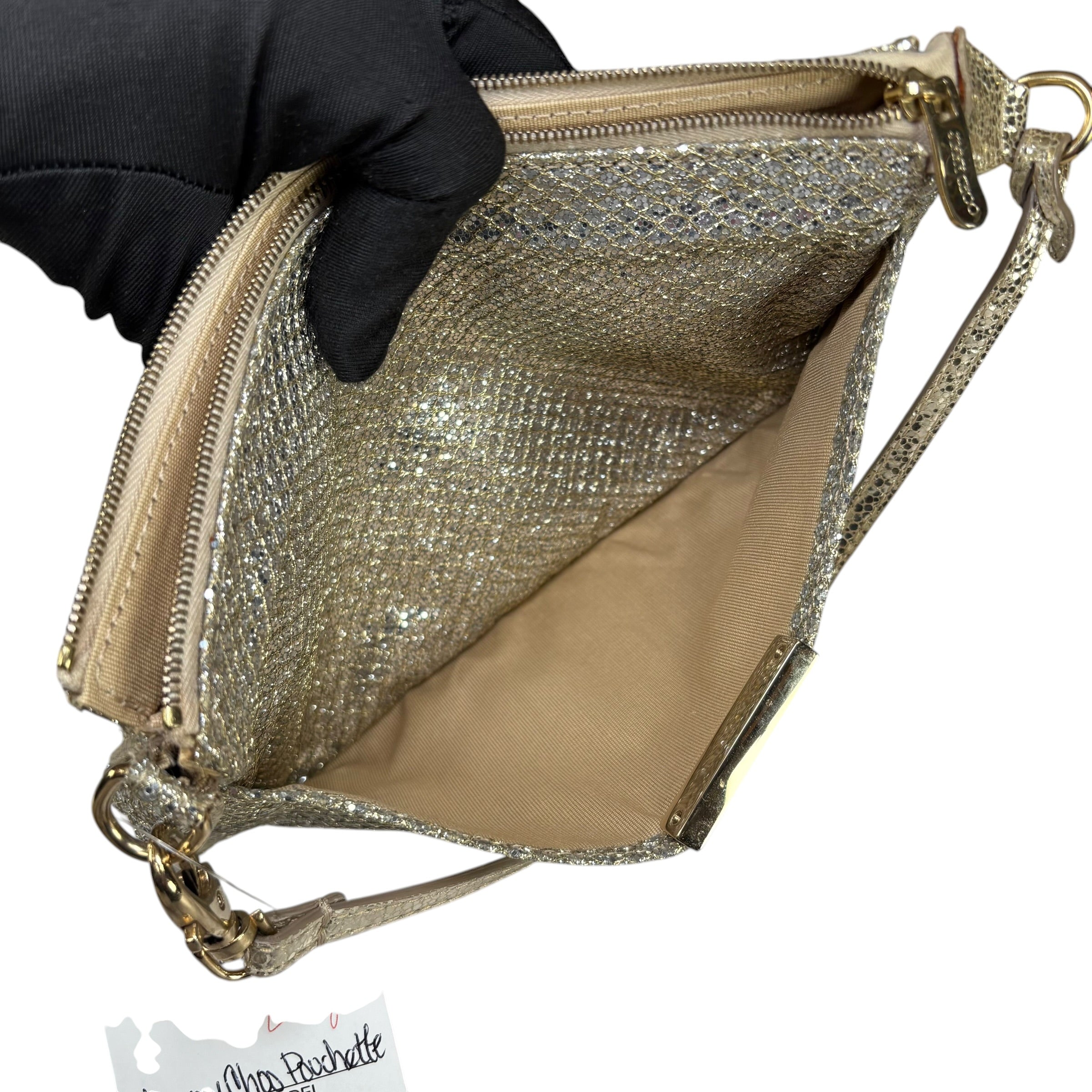 Jimmy Choo Glitter GHW Pouchette Shoulder Purse – Elliott's Luxury