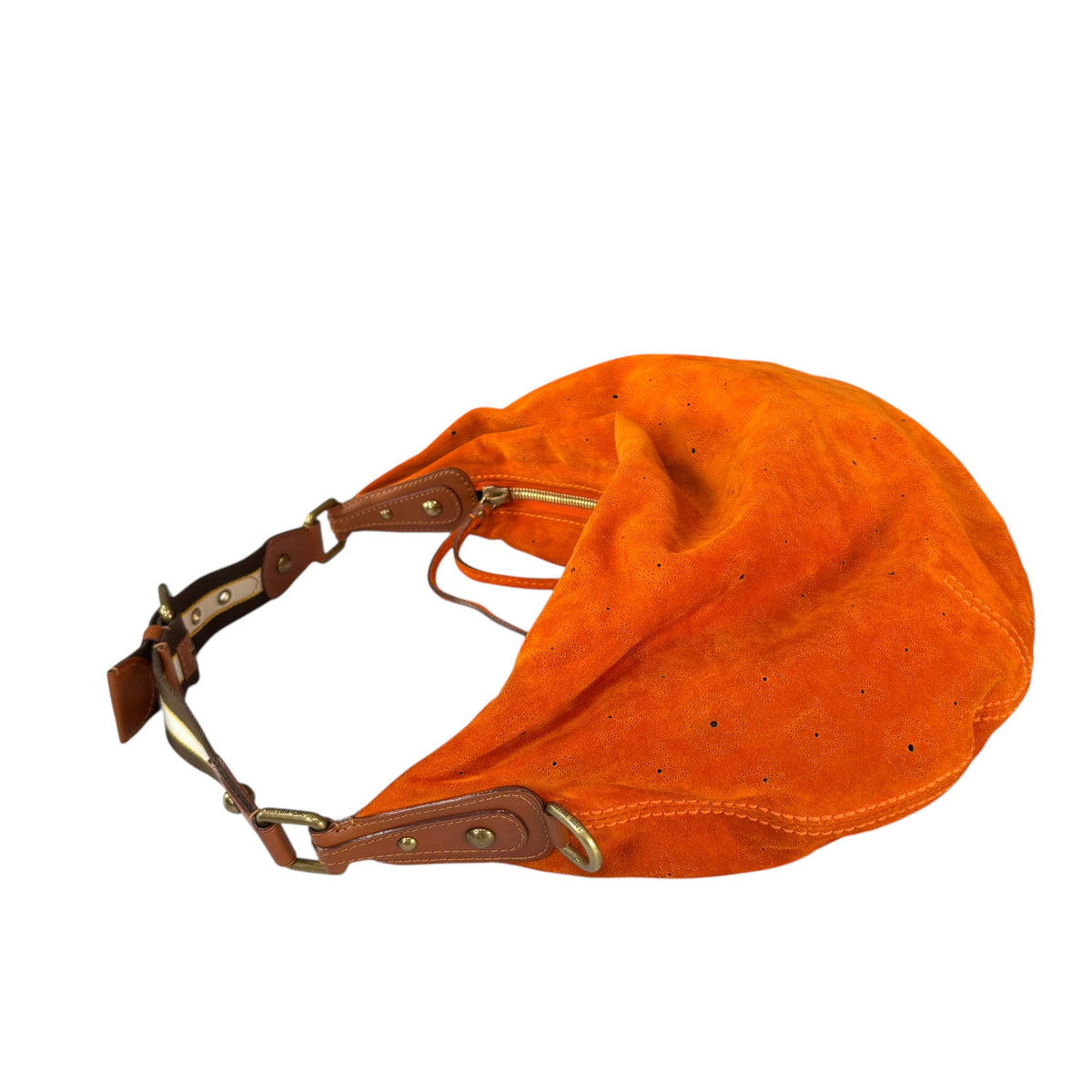 Louis Vuitton Y2K Onata Orange Suede Mahina GM Leather Hobo Purse