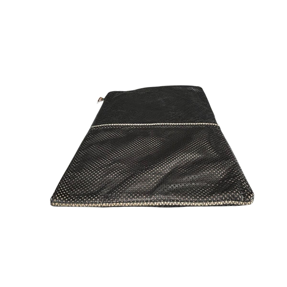 Bottega Veneta Black Perforated Leather Laptop Sleeve 15”