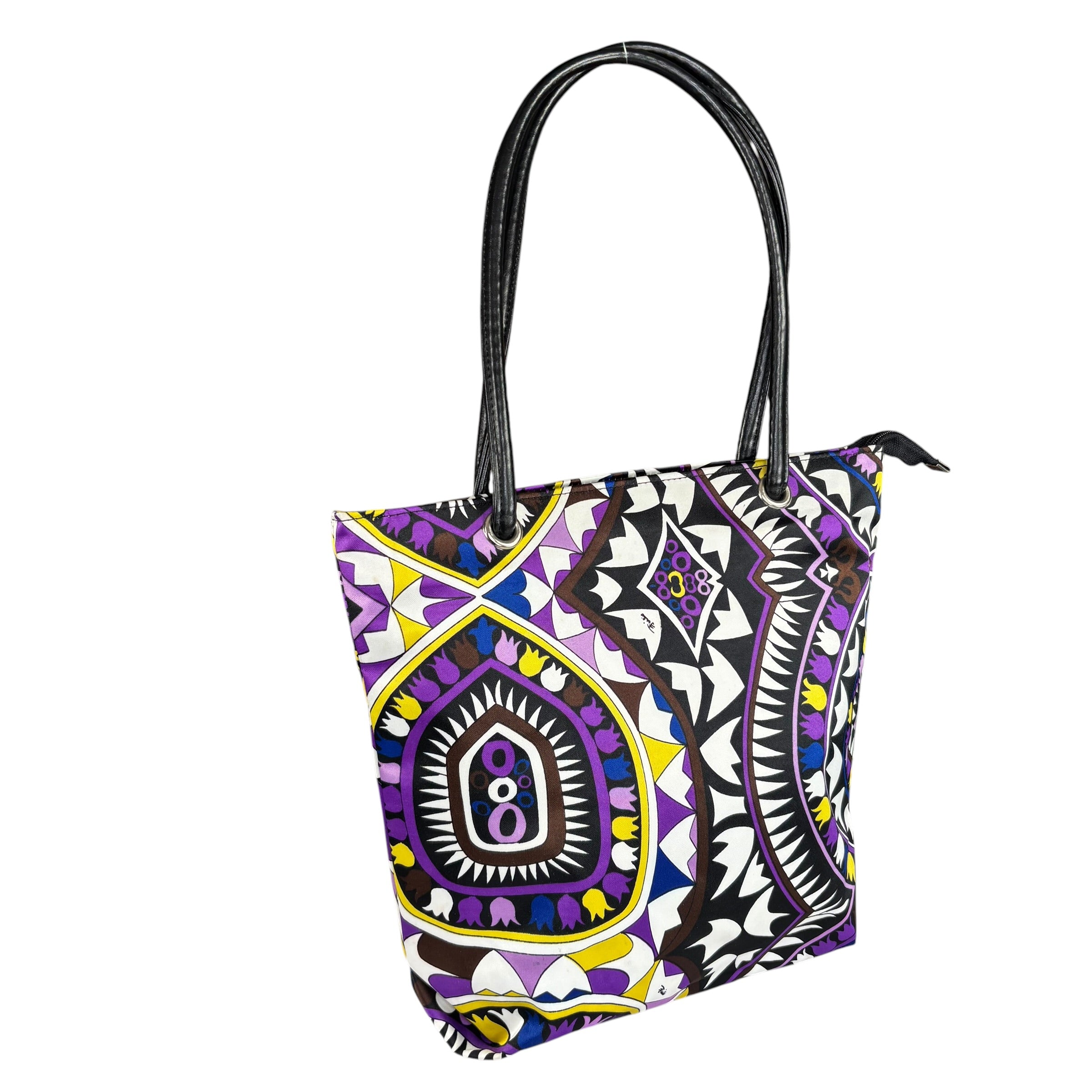バッグ EMILIO PUCCI tote bag pucci pattern Emilio Pucci Nylon Floral Geo Mini Tote Bag Purse – Elliott's Luxury