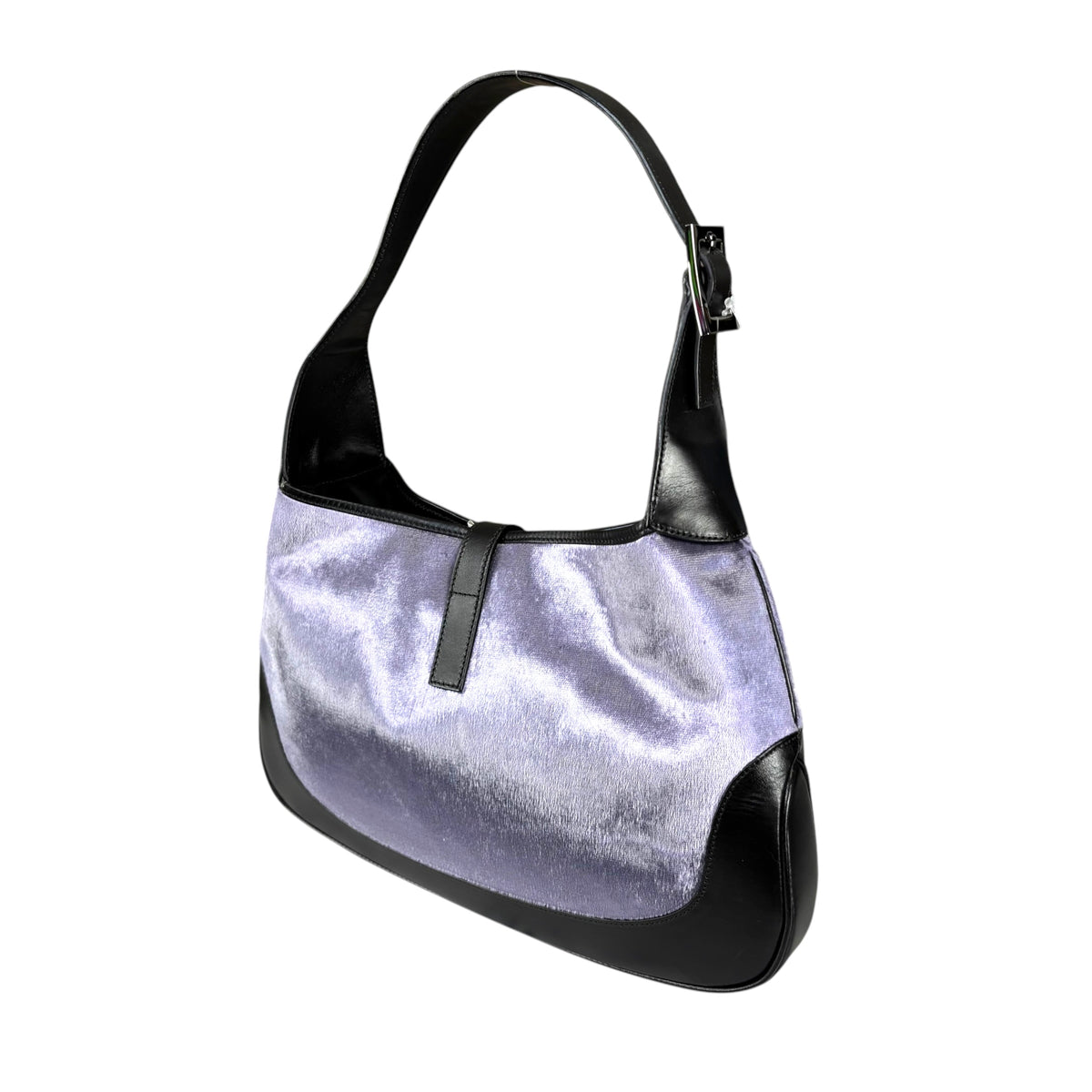 Gucci Y2K Jackie Lilac Velvet & Black Leather Shoulder Bag