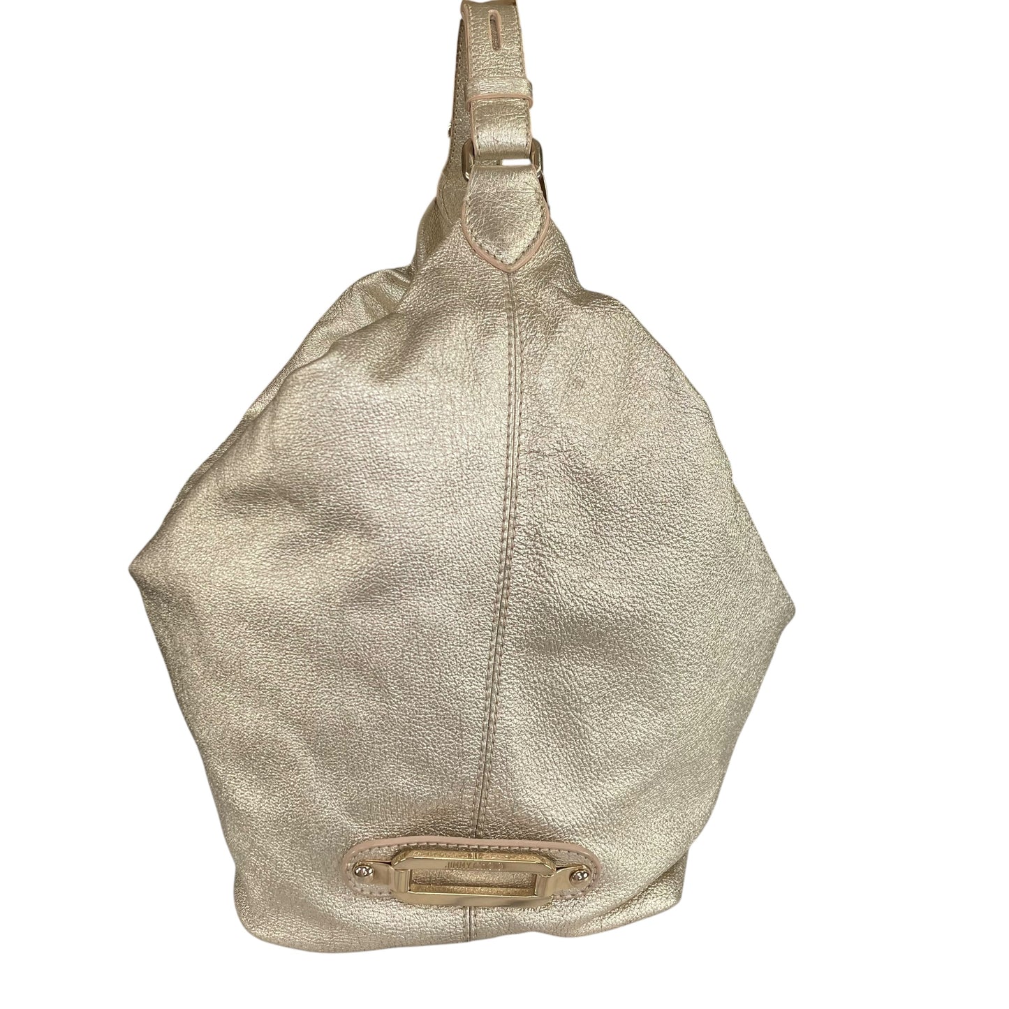 Jimmy Choo Y2K Metallic GHW Aged Golden Foil Leather XL Hobo