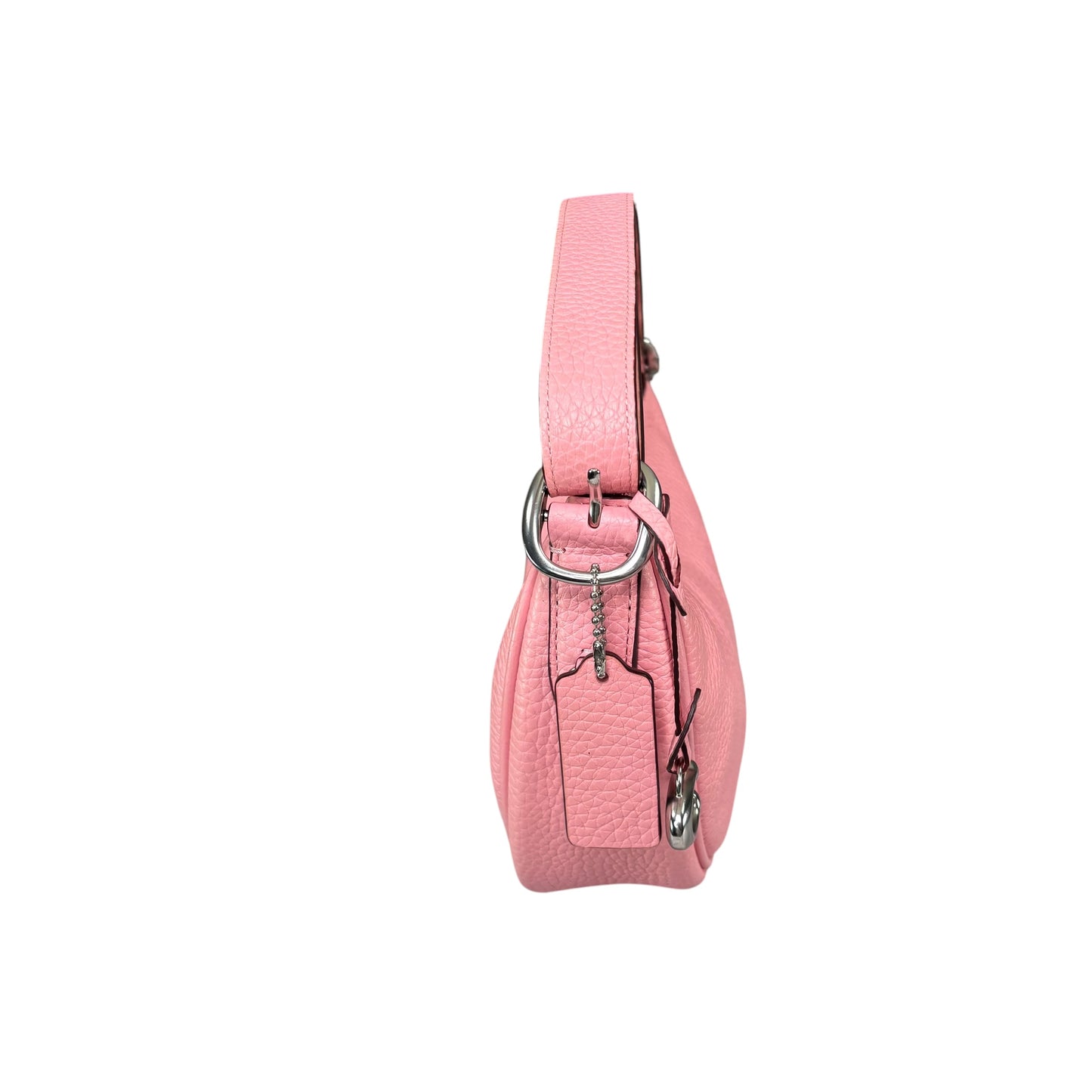 Coach Luna Pink Crescent SHW 2-Way Pebbled Leather Purse