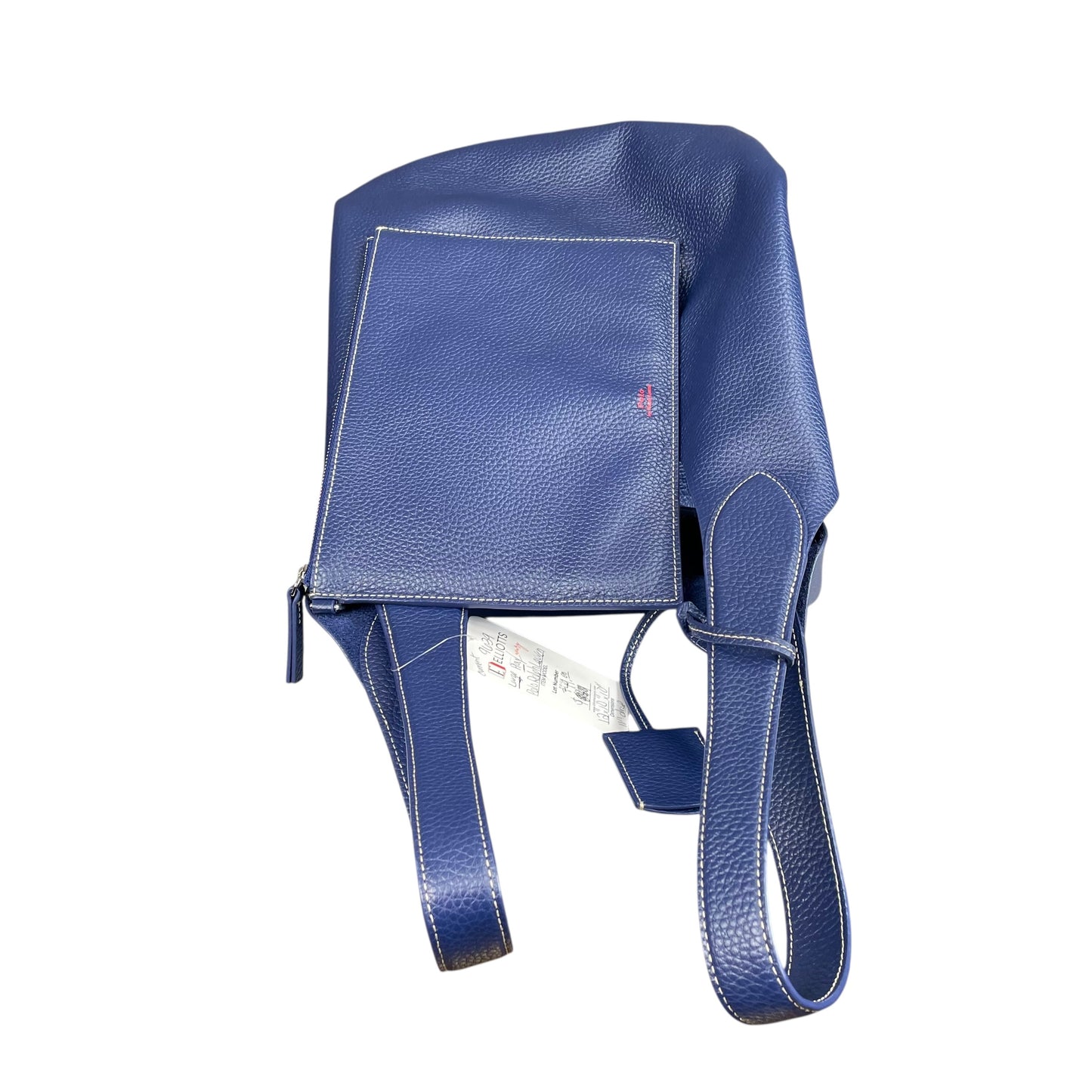 Ralph Lauren Polo Play Blue / Red Pebbled Leather Large Hobo Shopper Tote