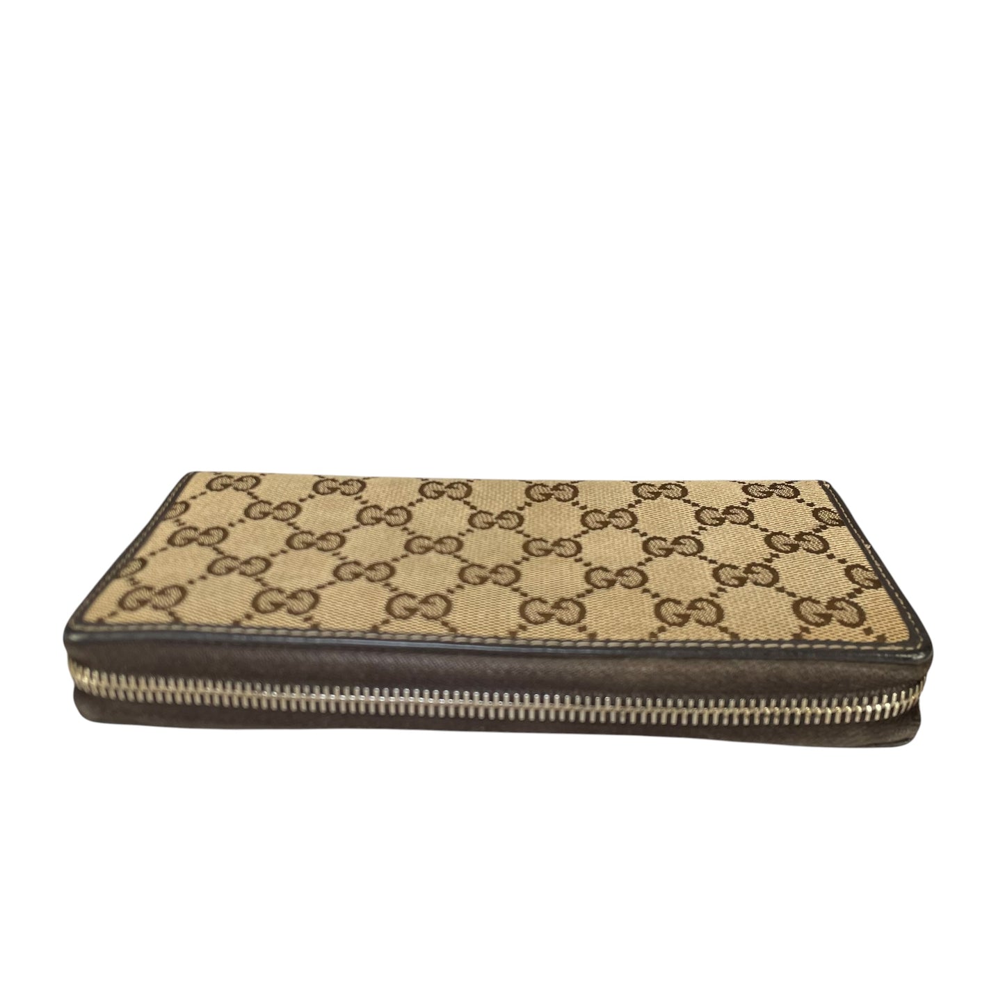 Gucci GG Mayfair Zip Around Wallet Brown Canvas Web Stripe Long Wallet