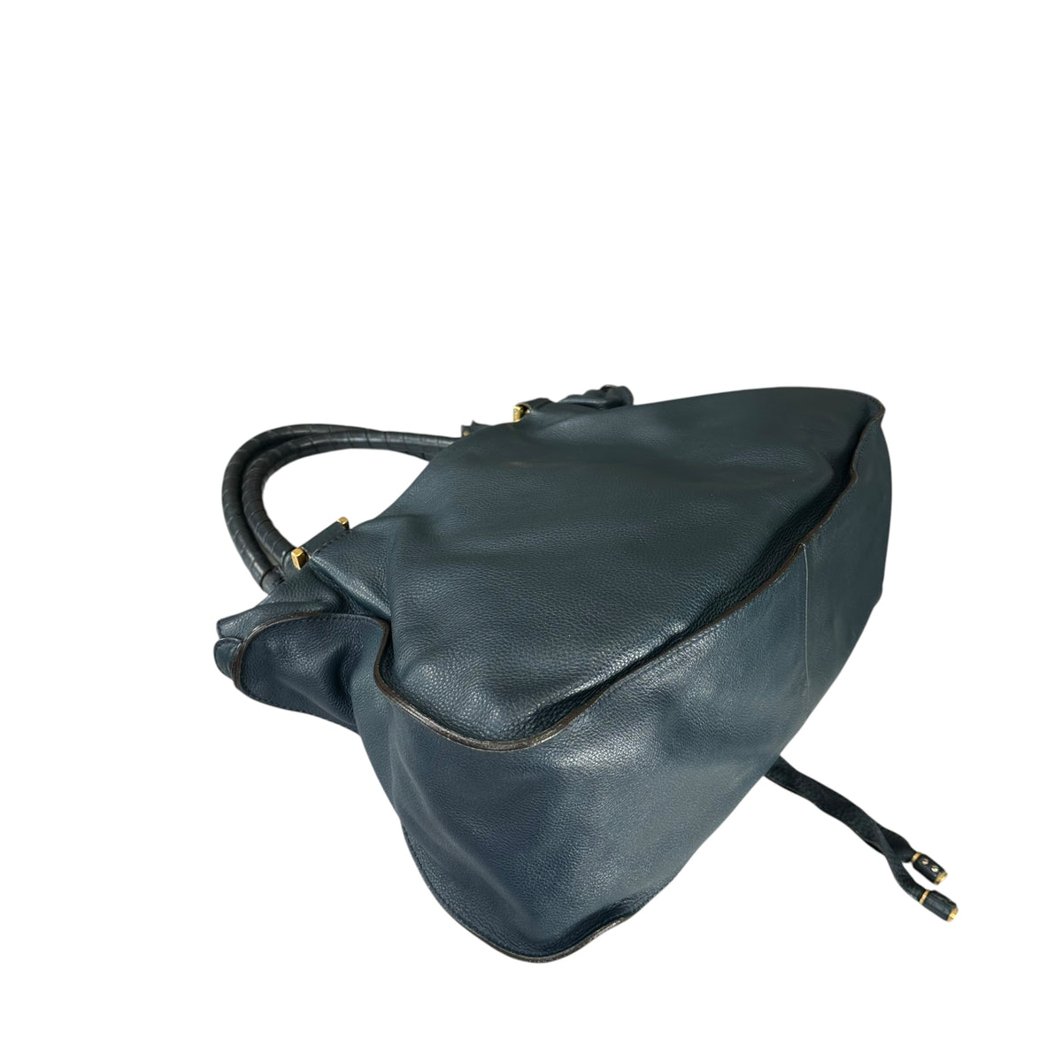 Chloe Marcie XL Navy Blue GHW eather Satchel
