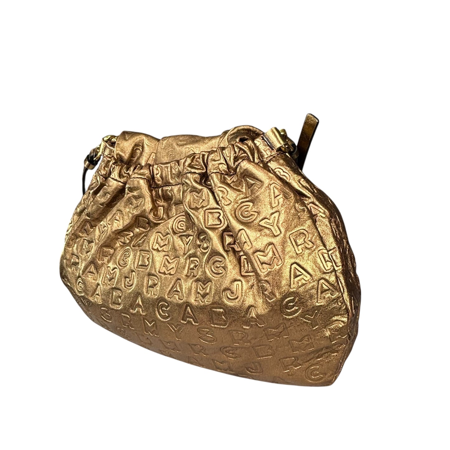 Marc By Marc Jacobs XL Golden Metallic Leather Embossed Crossbody