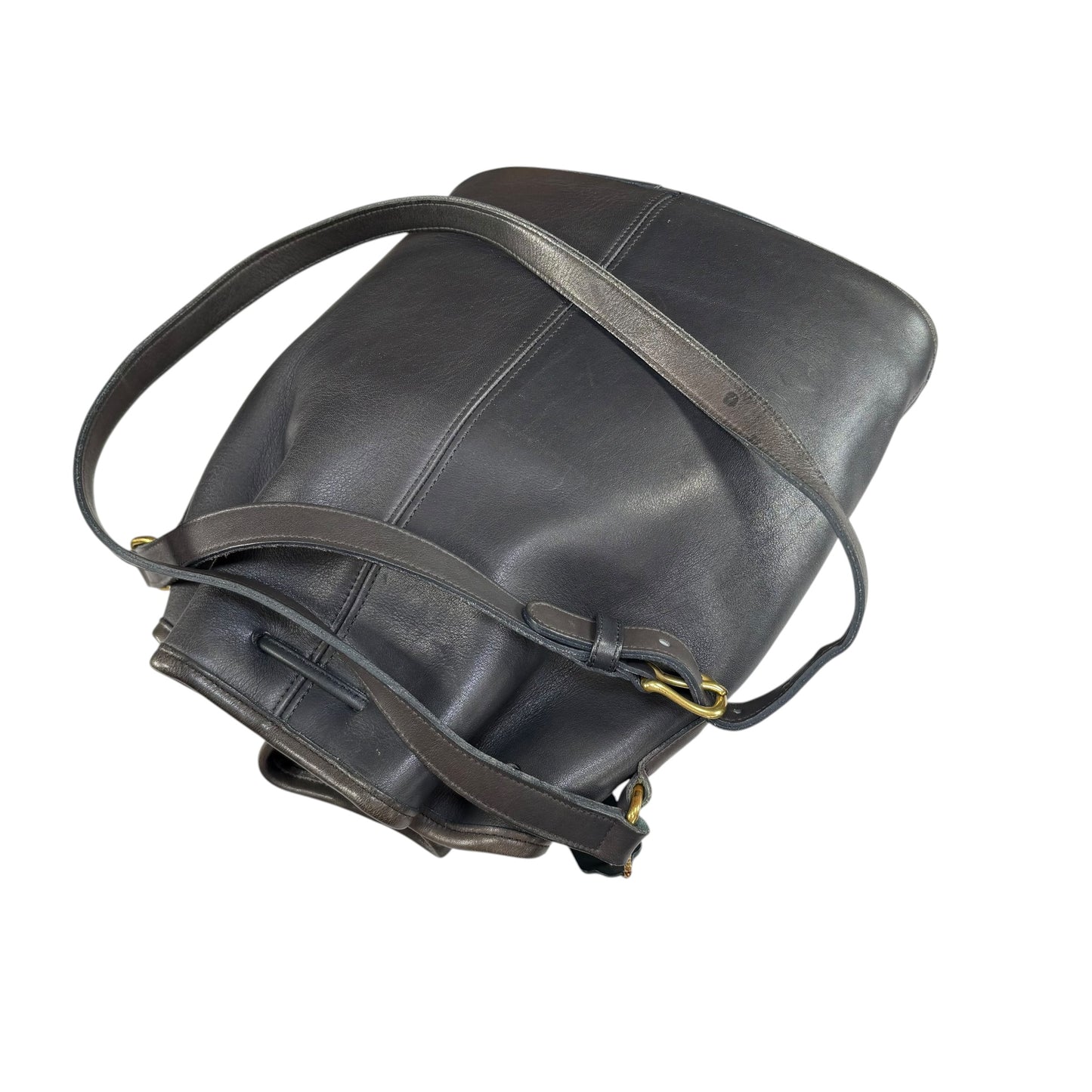 Coach Nicholas Grey Leather Bucket Drawstring Crossbody Bag