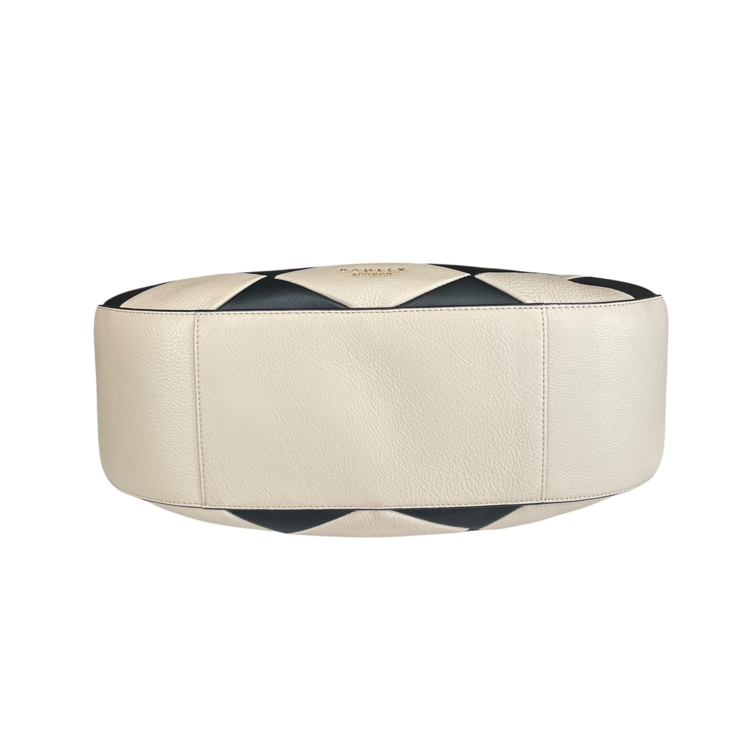 Bradley London Two-Tone Black Creme GHW Quilted Leather Shoulder 2-Way Hobo Bag