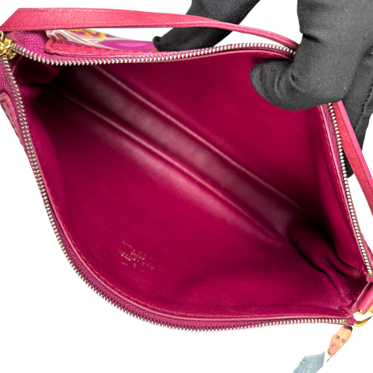 Louis Vuitton Y2K Limited GHW Chain PVC / Leather Fushia Mini Pouchette Purse