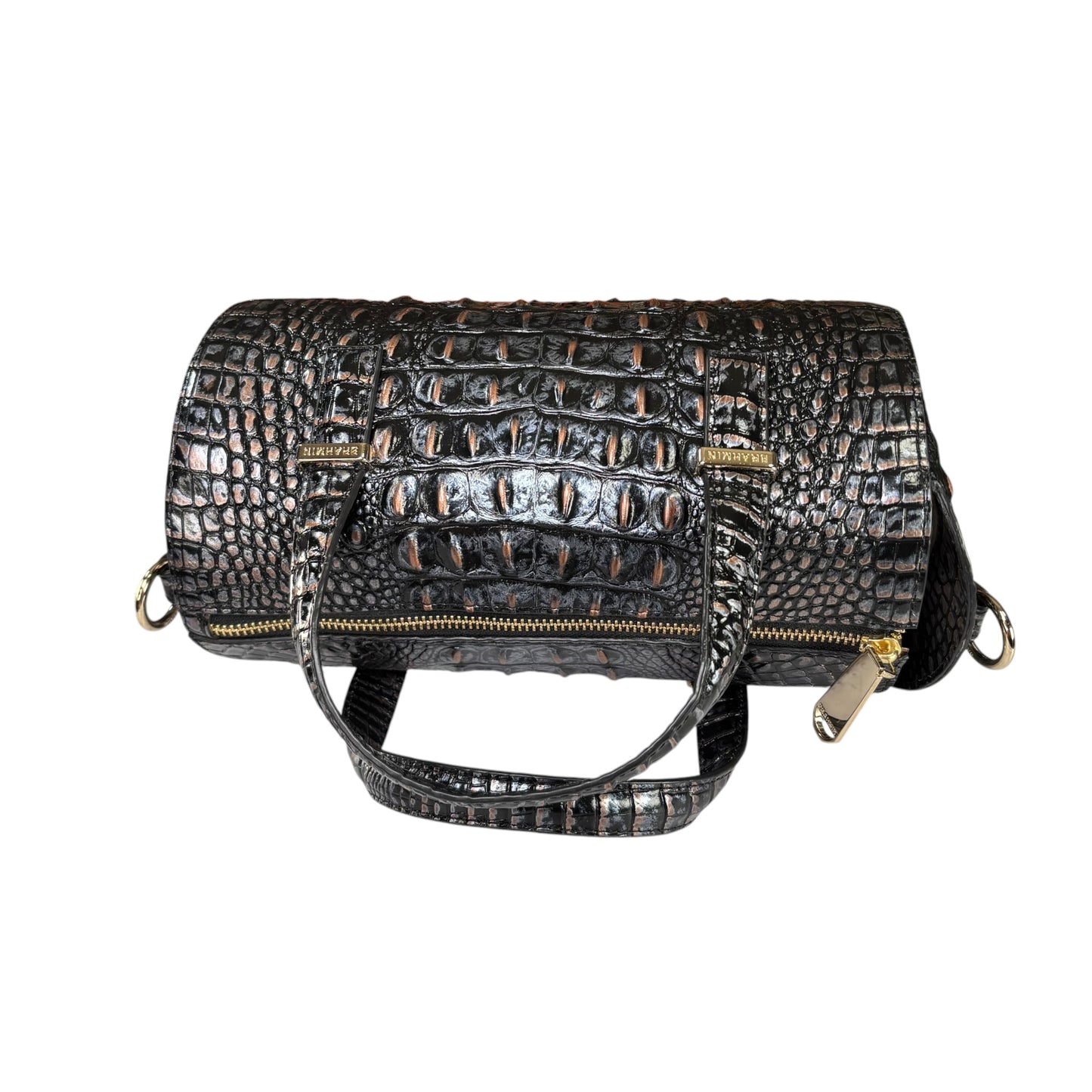 Brahmin Claire Metallic Melbourne Embossed Barrel 2-Way Bag