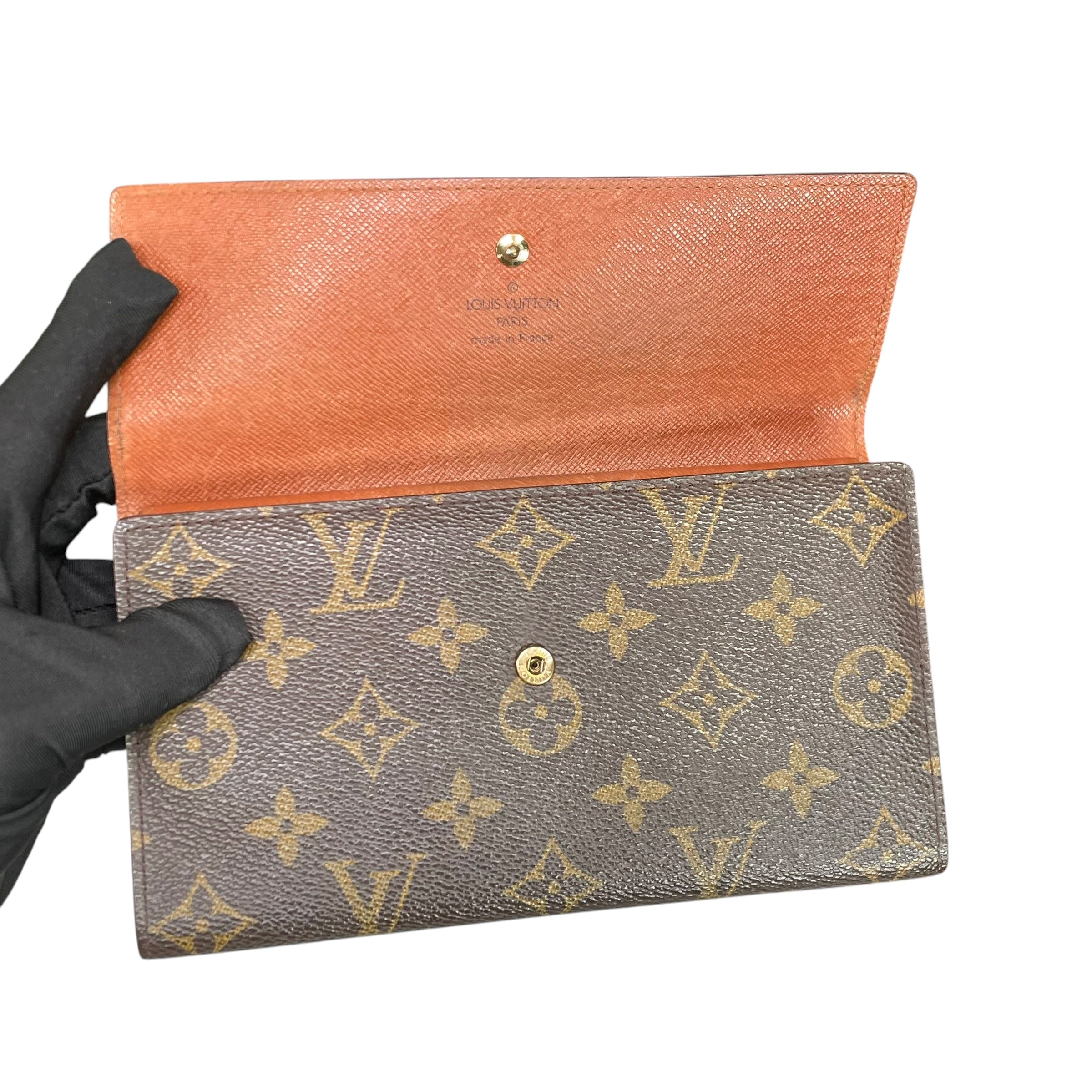 Louis Vuitton Sarah Monogram Portfolio Coated Canvas Brown Long