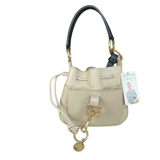 See by Chloe Tony Two-Tone Bucket Beige & Black Leather GHW Crossbody Bag