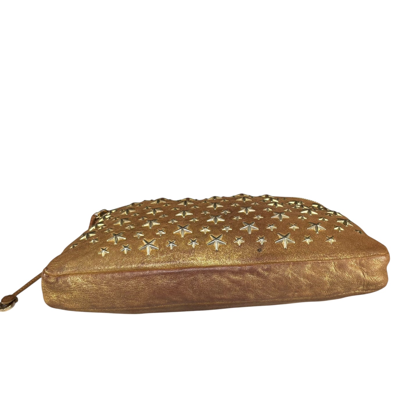 Jimmy Choo Zena Star Studded Golden Metallic Clutch