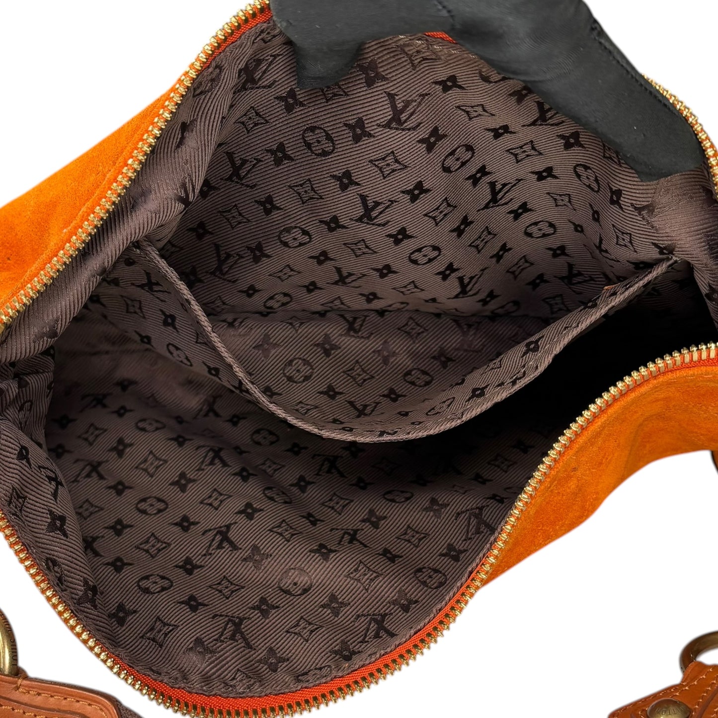 Louis Vuitton Mahina Onatah PM Pouchette Orange Suede Shoulder Purse
