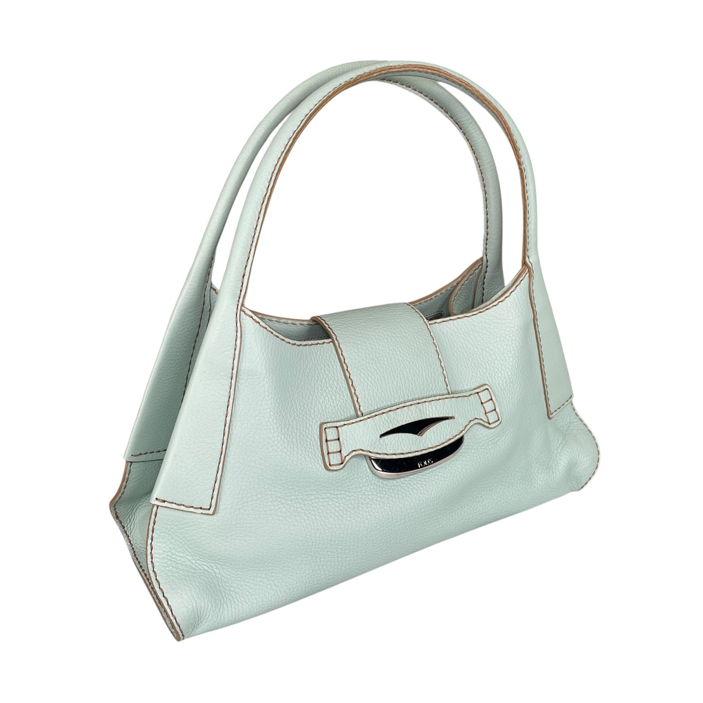 Tod’s D Bag Hobo Mint /Taupe Pebbled Leather SHW Shoulder Bag