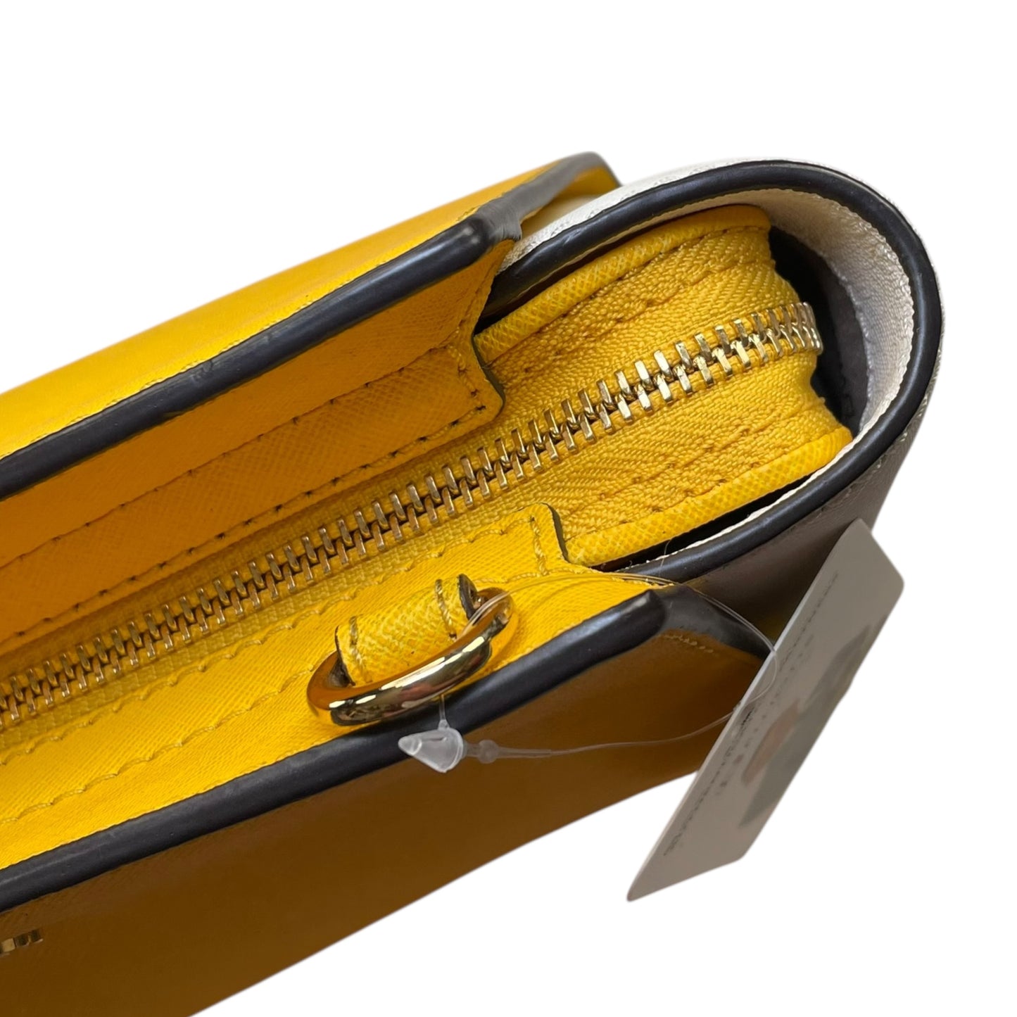 Michael Kors Selma Small Saffiano Leather Yellow White Satchel Crossbody