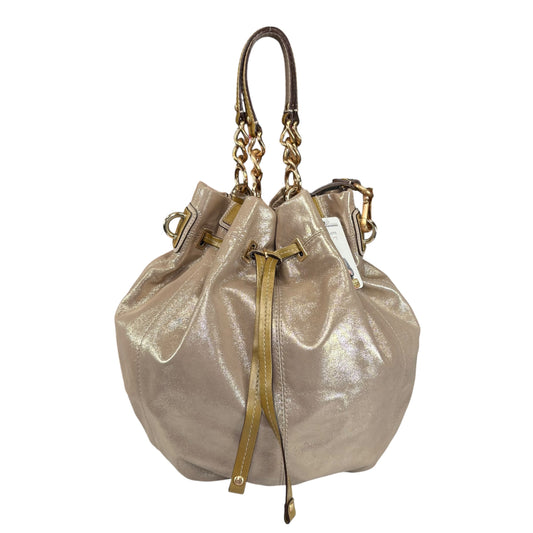 Coach XL Y2K Peyton GHW Drawstring Bucket Glitter Sueded Leather