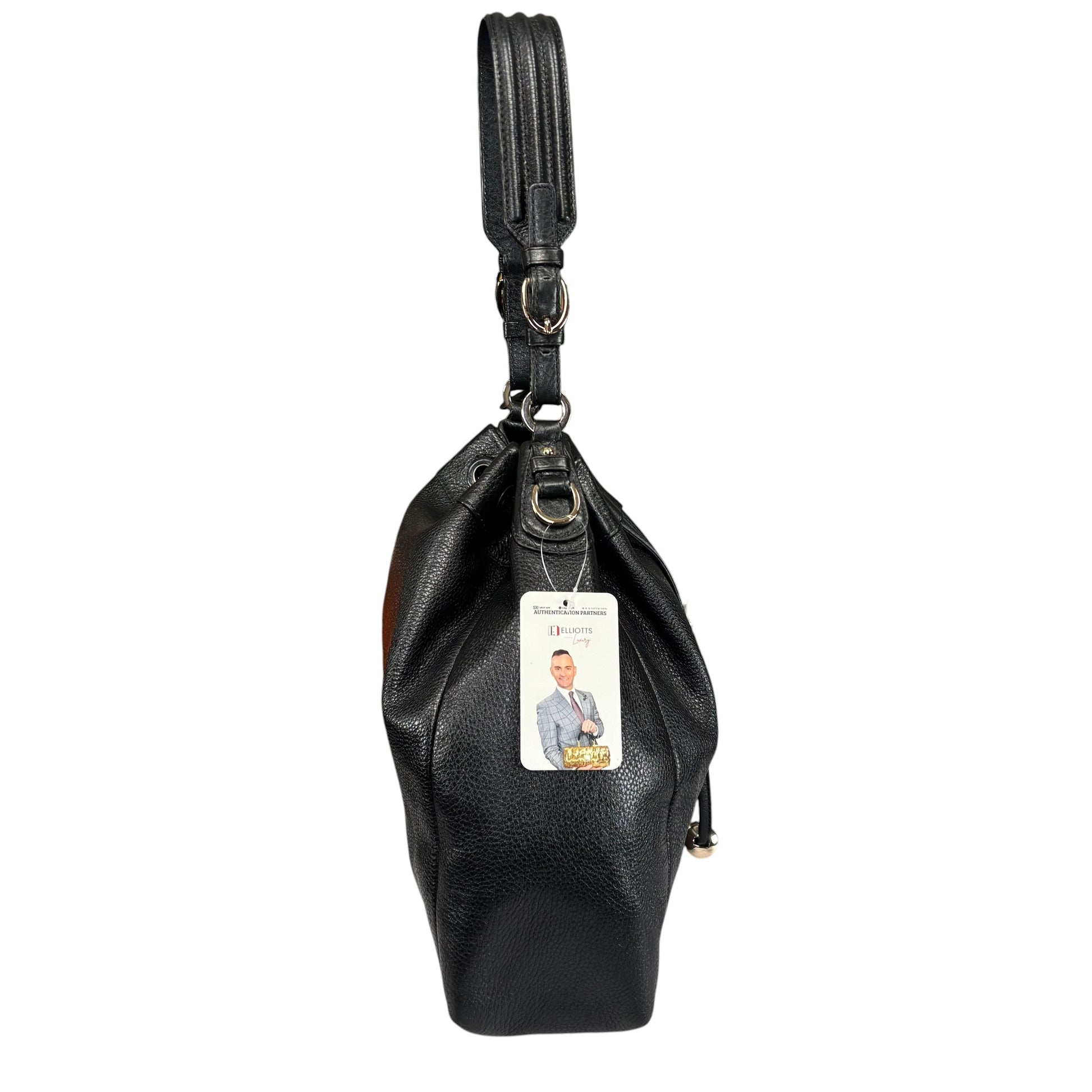 coach black leather drawstring bucket sling backpack 9992 Coach Pinnacle Black Leather GHW Drawstring Bucket 2-Way Crossbody Pur – Elliott's Luxury