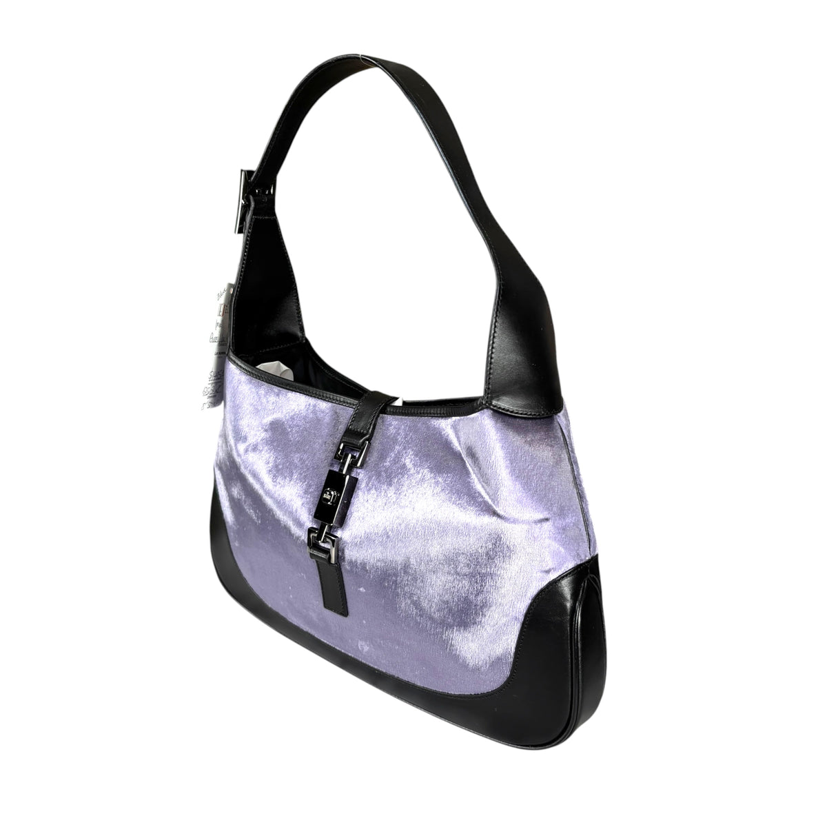 Gucci Y2K Jackie Lilac Velvet & Black Leather Shoulder Bag