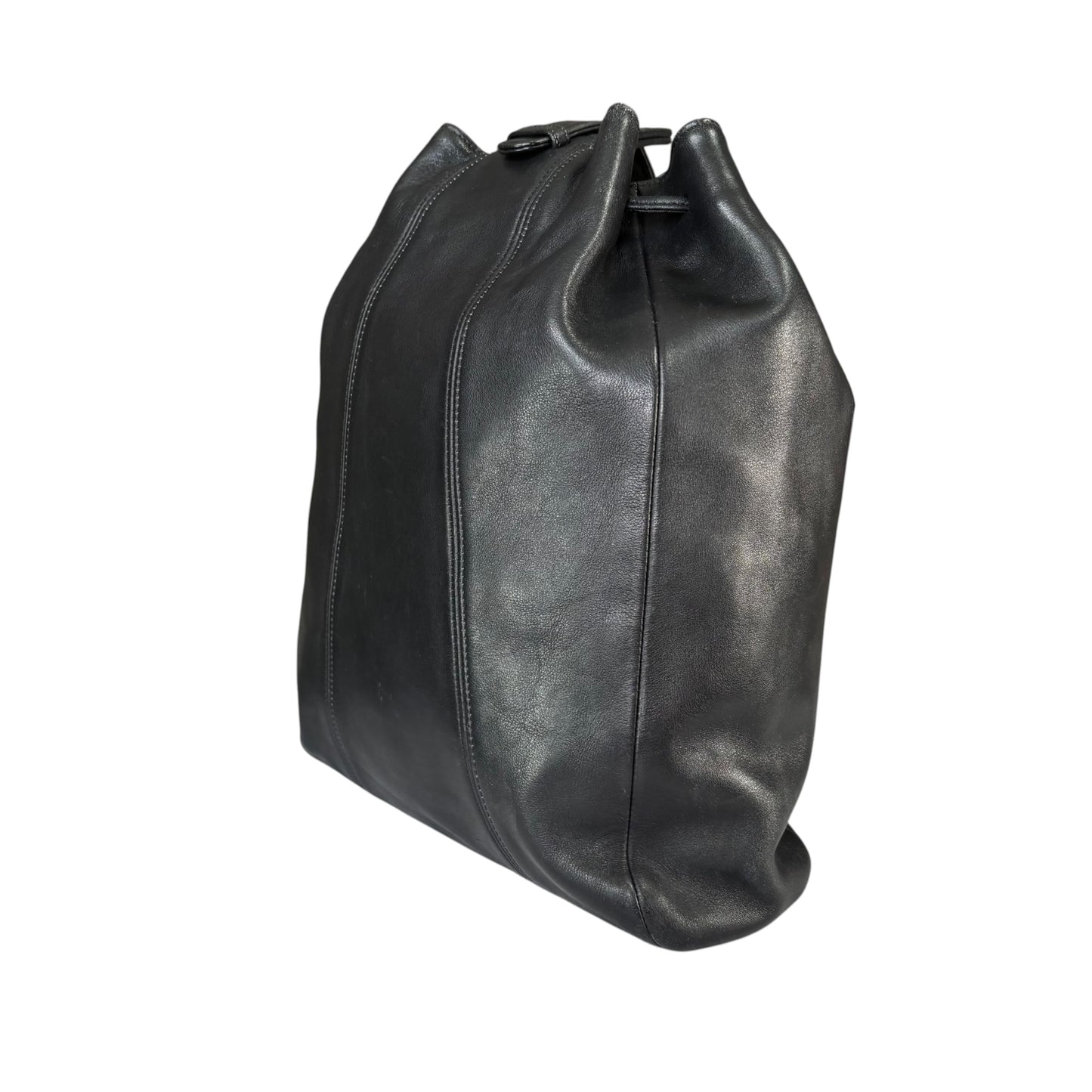 Coach Sonoma Black Leather  Slingpack Drawstring Shoulder Bucket Tote