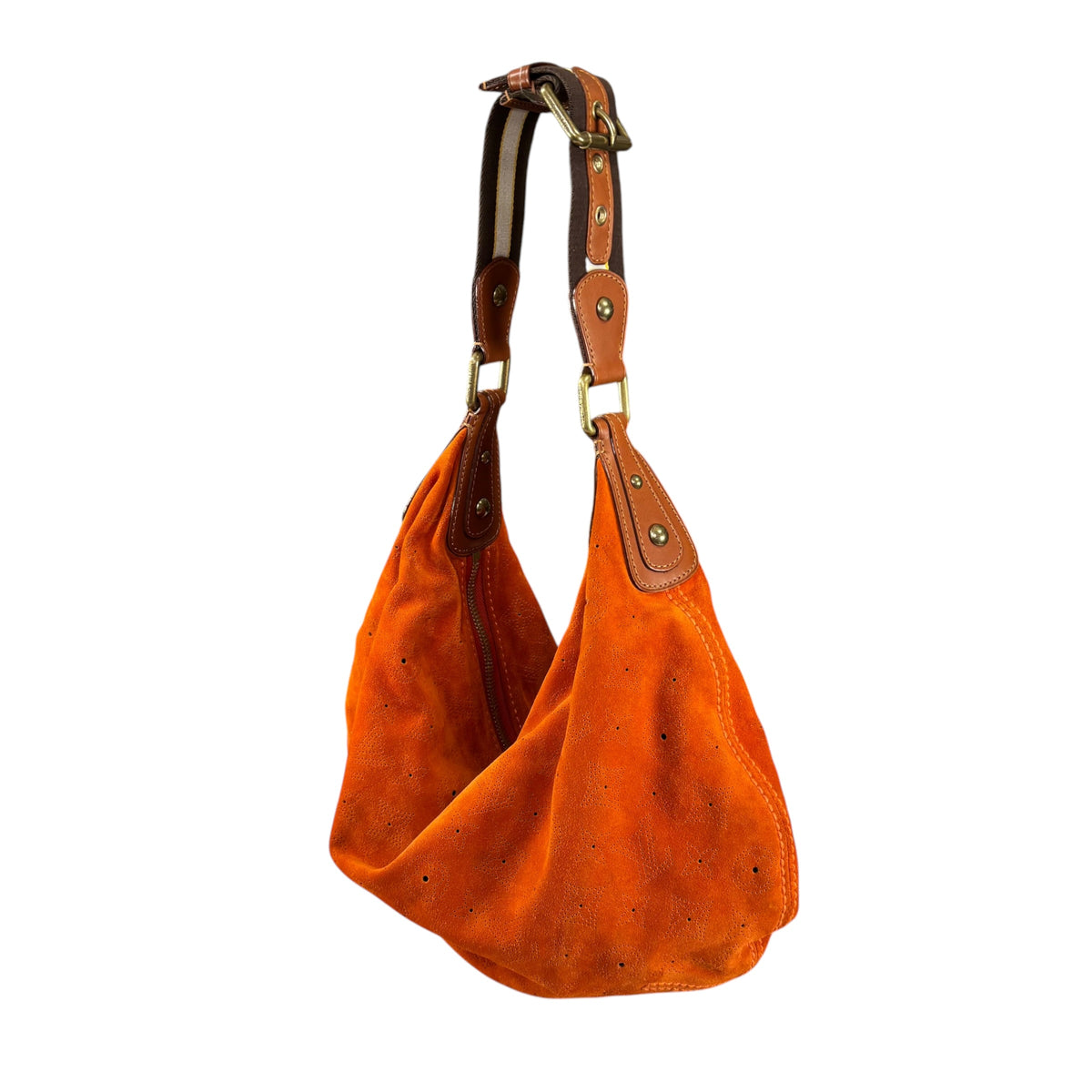 Louis Vuitton Y2K Onata Orange Suede Mahina GM Leather Hobo Purse