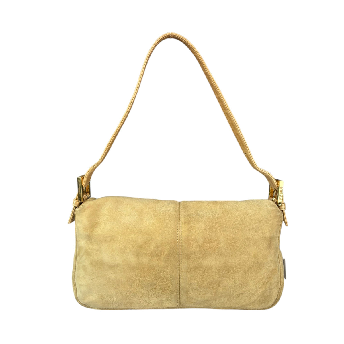 Fendi Y2K Baguette Suede Leather Gold / Gold Tan Shoulder Purse