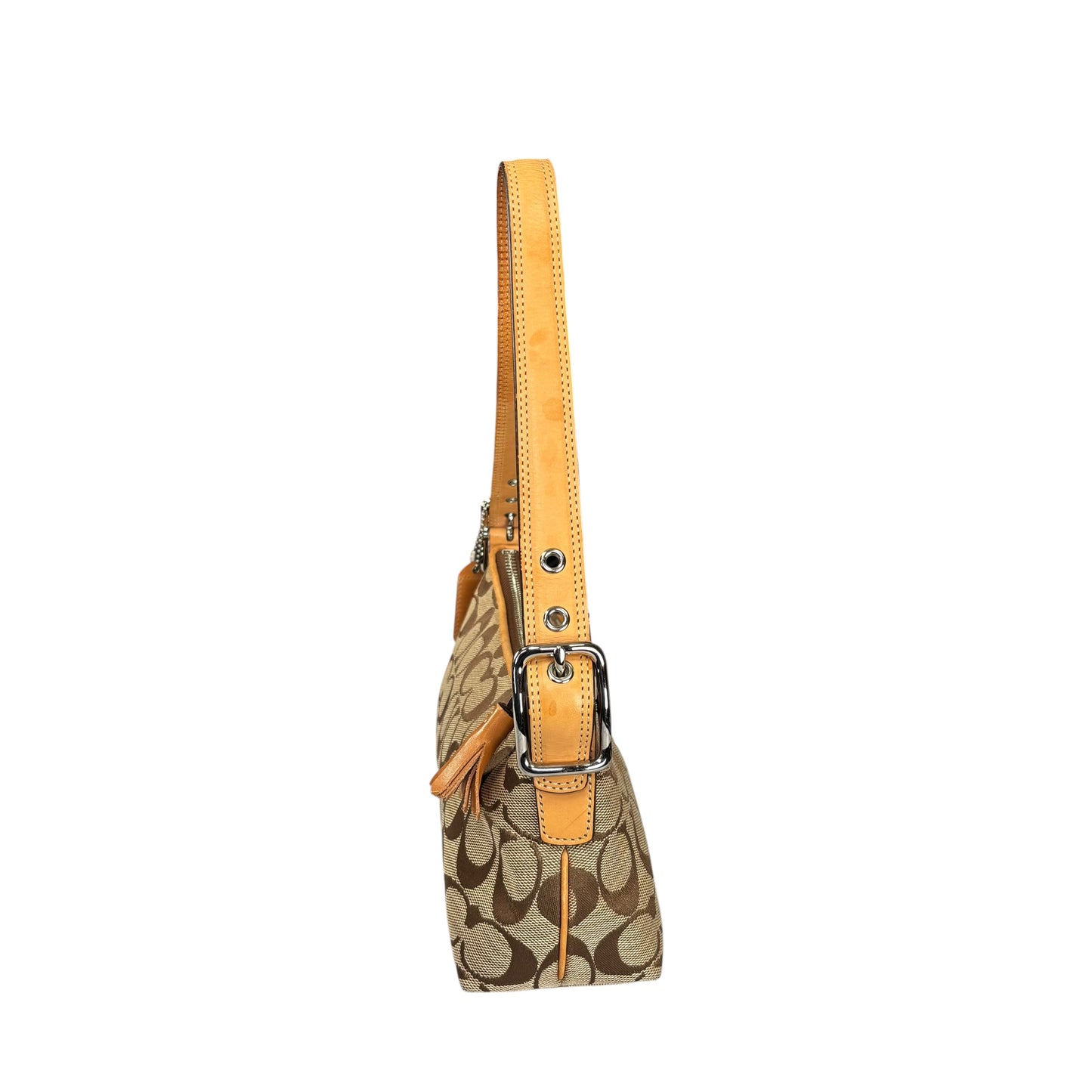 Coach Y2K Demi Tan Canvas Baguette Shoulder Purse